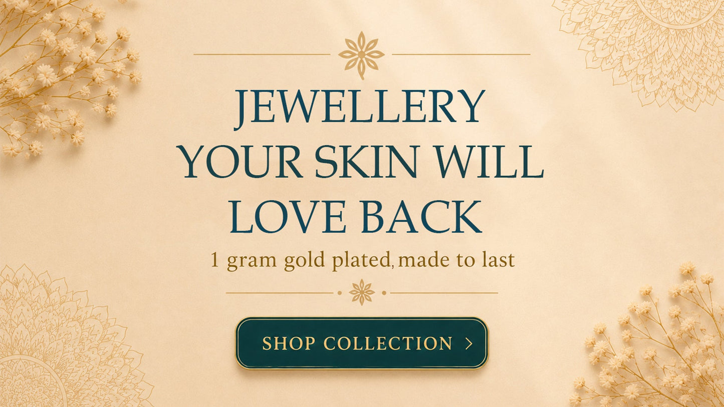 Skin-Safe &amp; Stunning: 1 Gram Gold Plated Jewellery for Sensitive Skin
