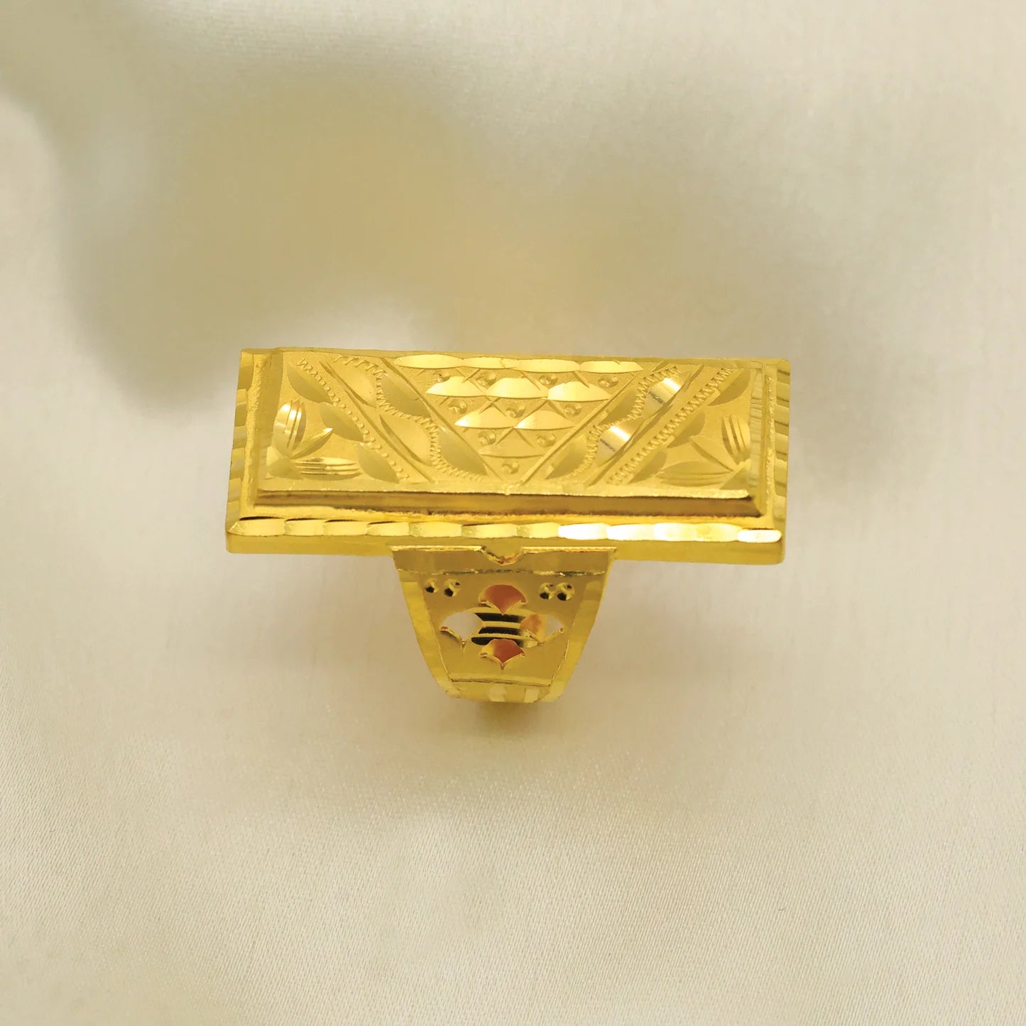 24kt Gold Plated Long Design Gents Ring - Handa Bangles