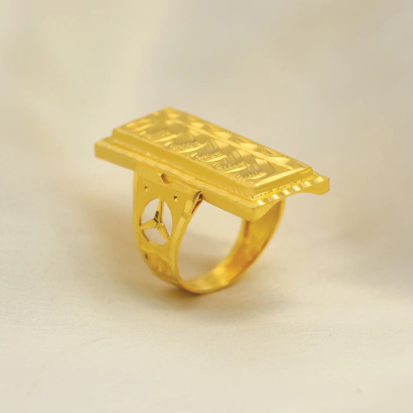 24kt Gold Plated Extra Long Designer Gents Ring - Handa Bangles