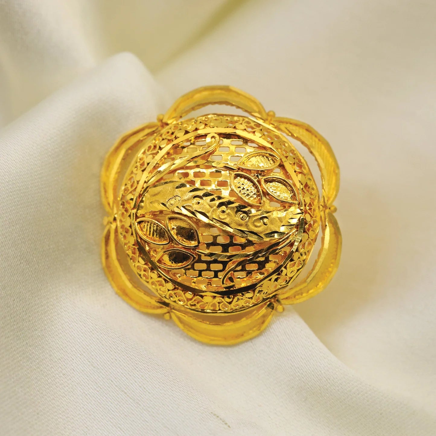 24kt Gold Plated Unique Design Partywear Ladies Ring - Handa Bangles