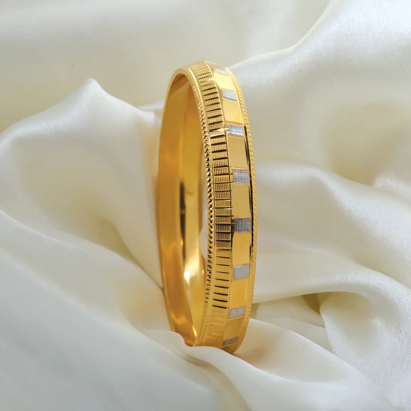 Gold Plated Unique Design Gents Kada - Handa Bangles