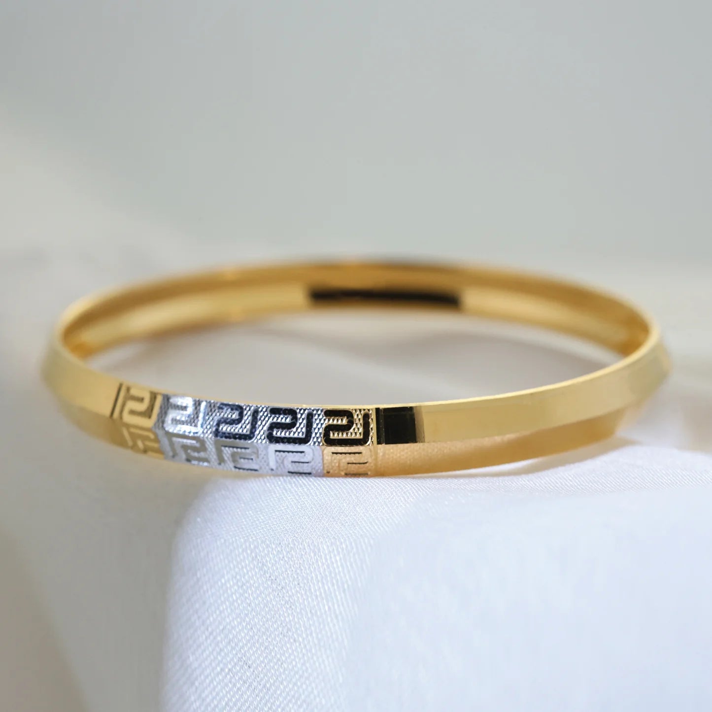 Gold Plated New Design Fancy Gents Kada - Handa Bangles