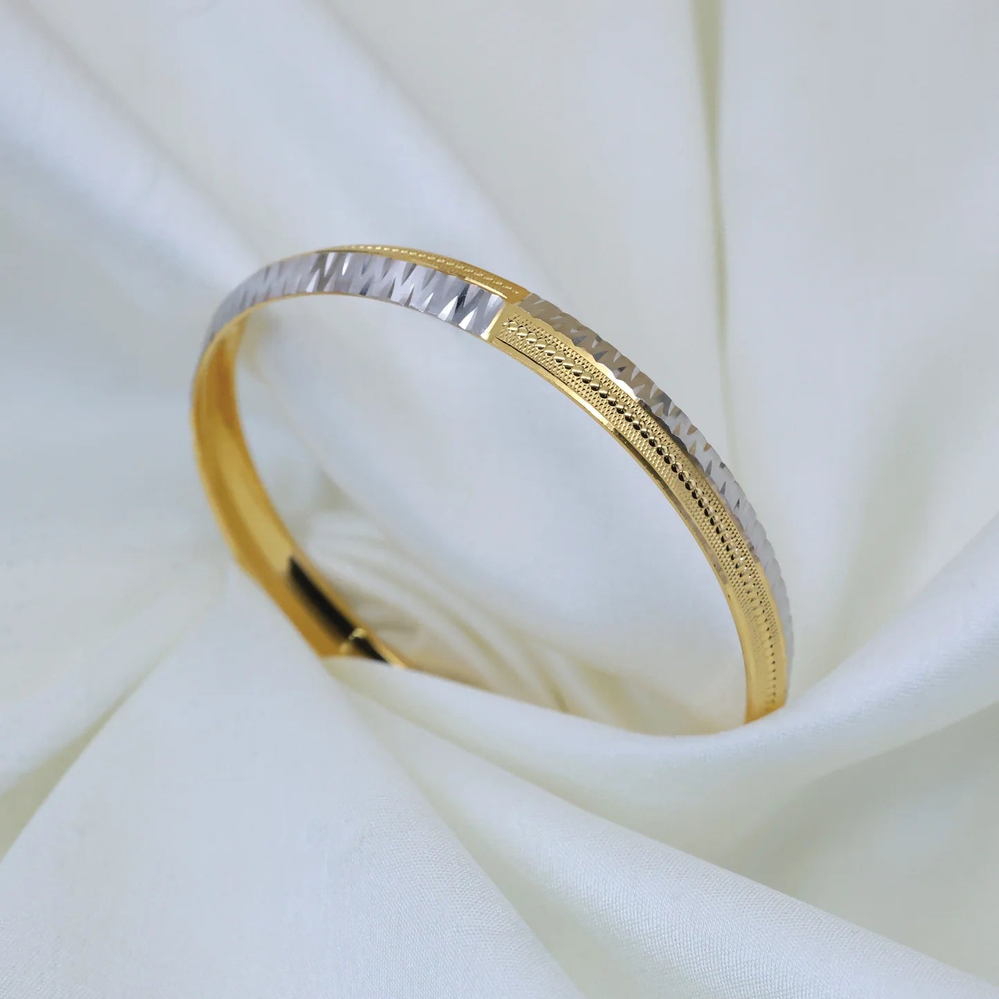 24Kt Gold Plated Double Design Gents Kada - Handa Bangles