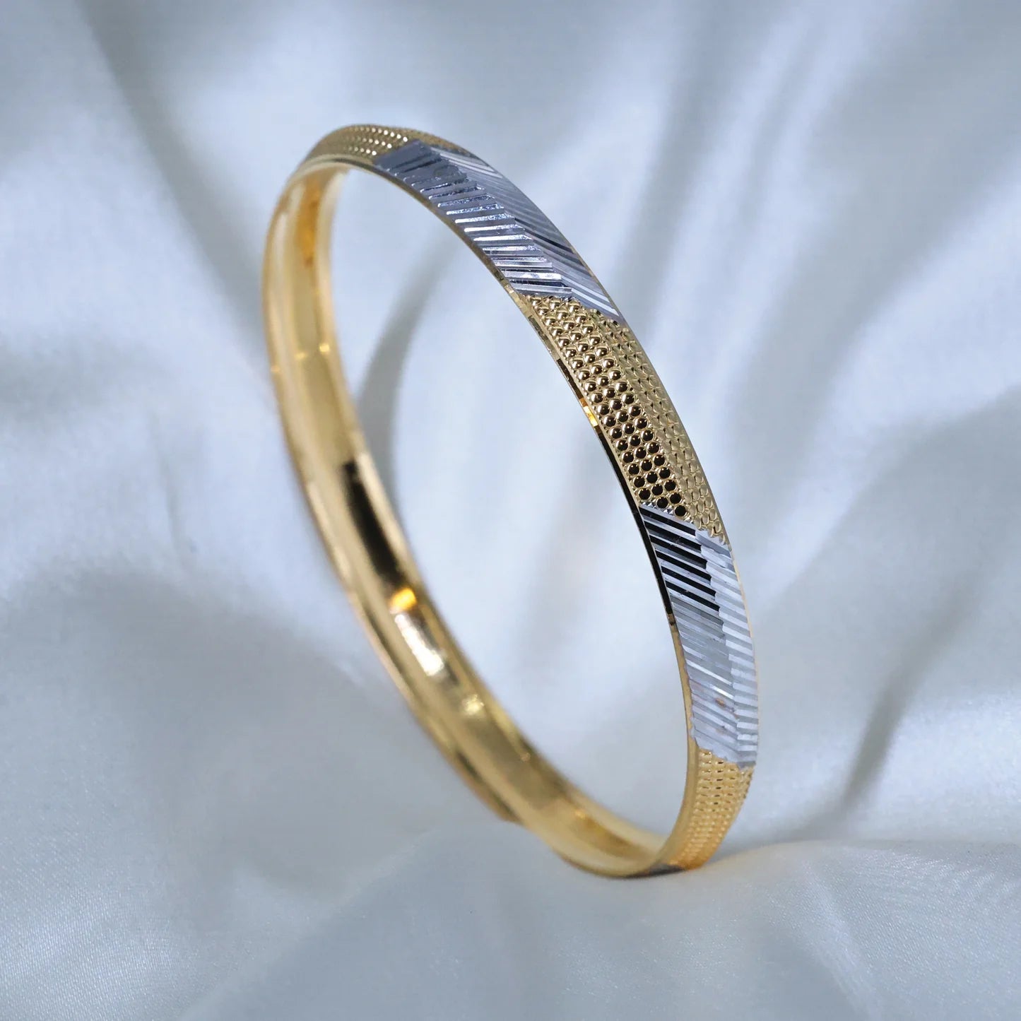 24Kt Gold Plated Rhodium Design Fancy Gents Kada - Handa Bangles