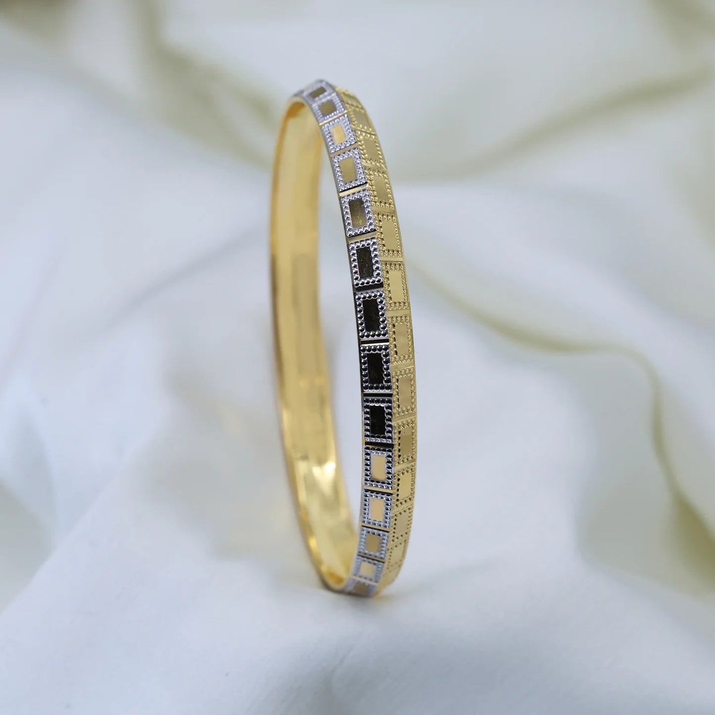 24Kt Gold Plated Half Radium Design Gents Kada - Handa Bangles