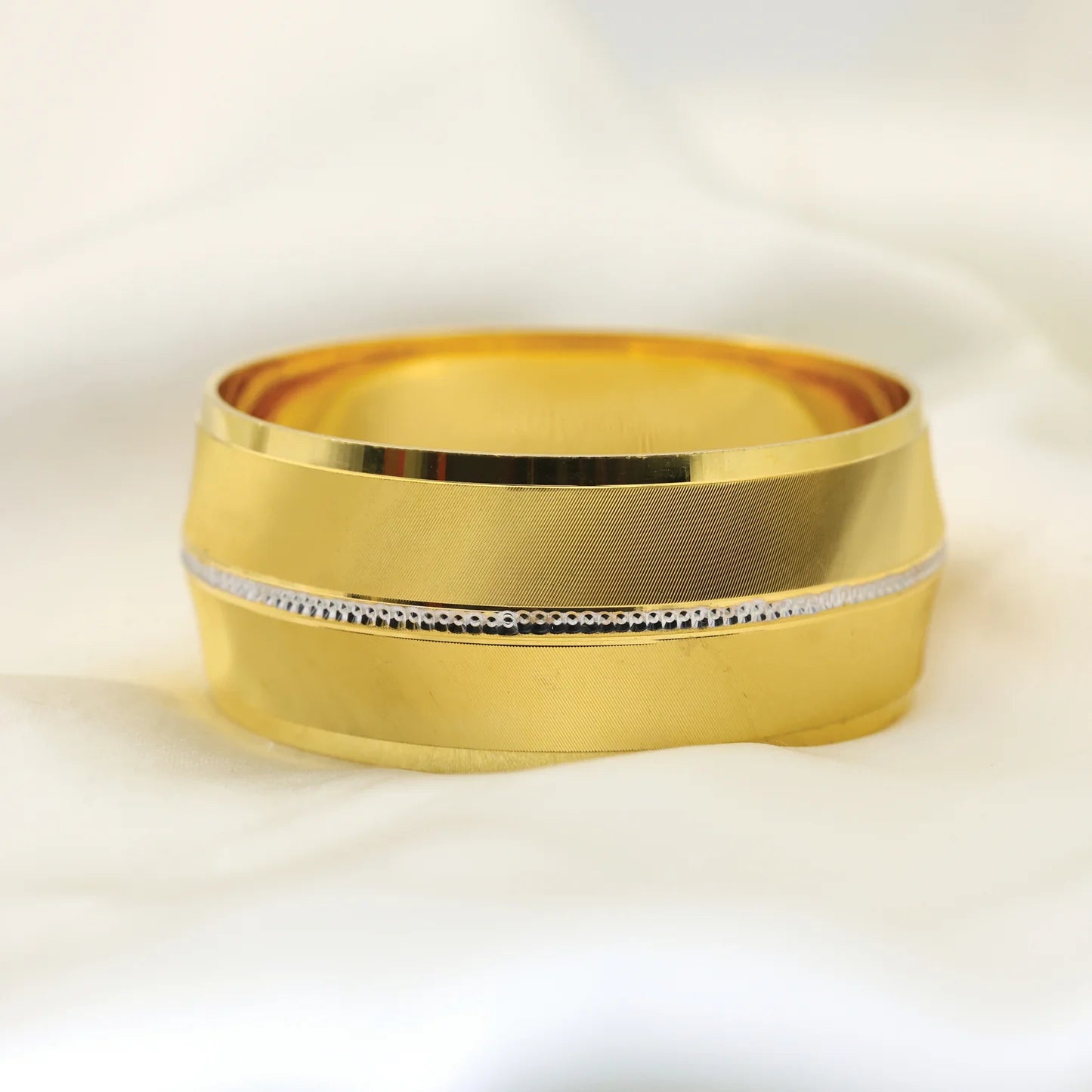 24Kt Gold Plated Extra Broad Gents Kada - Handa Bangles