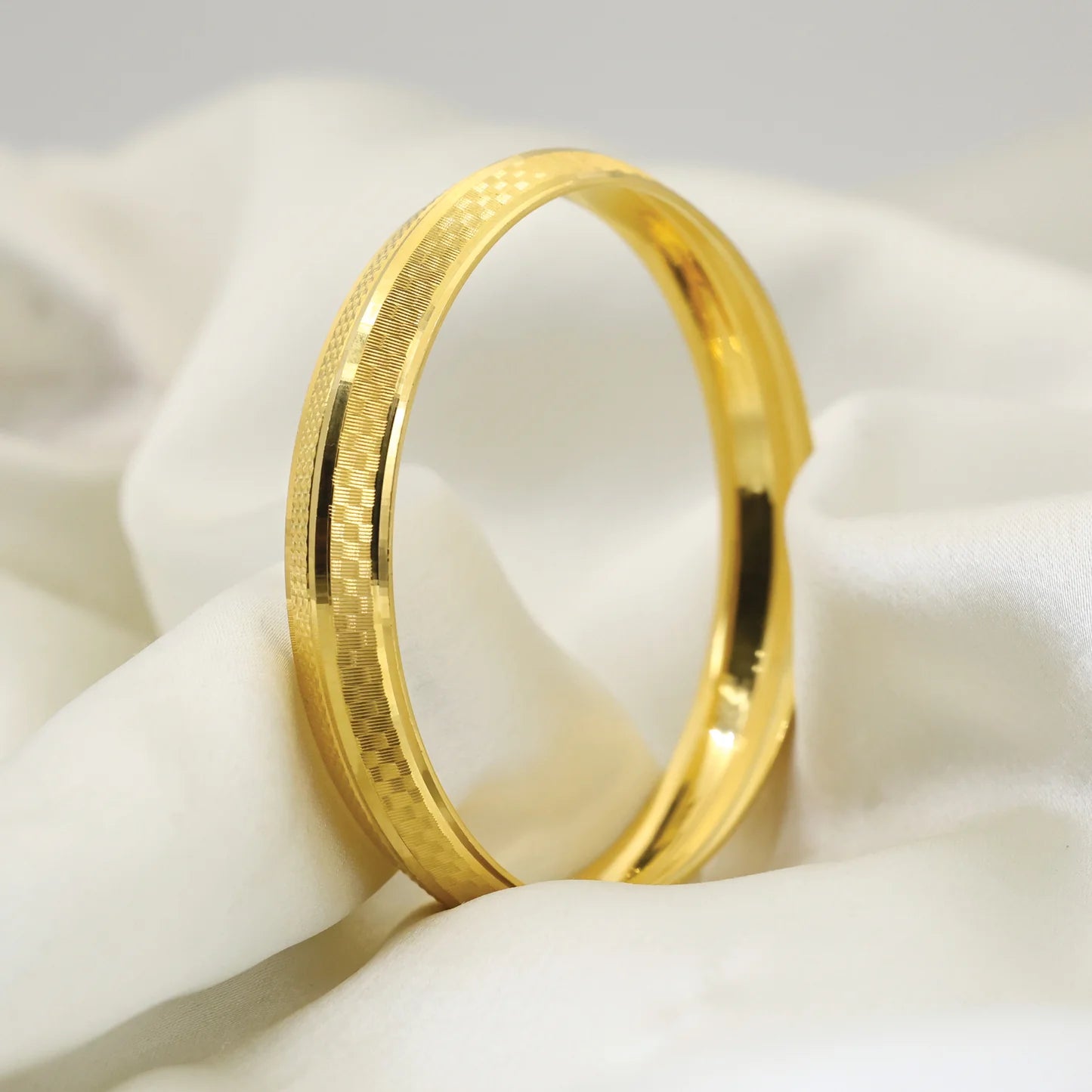Gold Plated Dot Shine Design Gents Kada - Handa Bangles