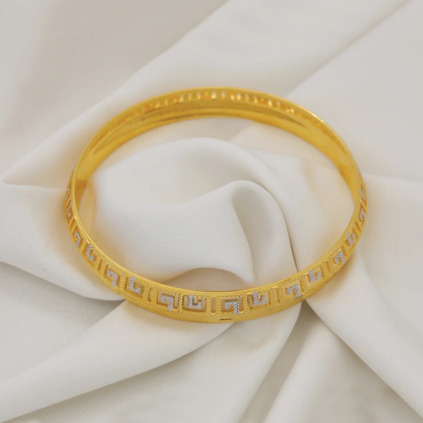 24Kt Gold Plated Fancy Cartier Design Gents Kada - Handa Bangles