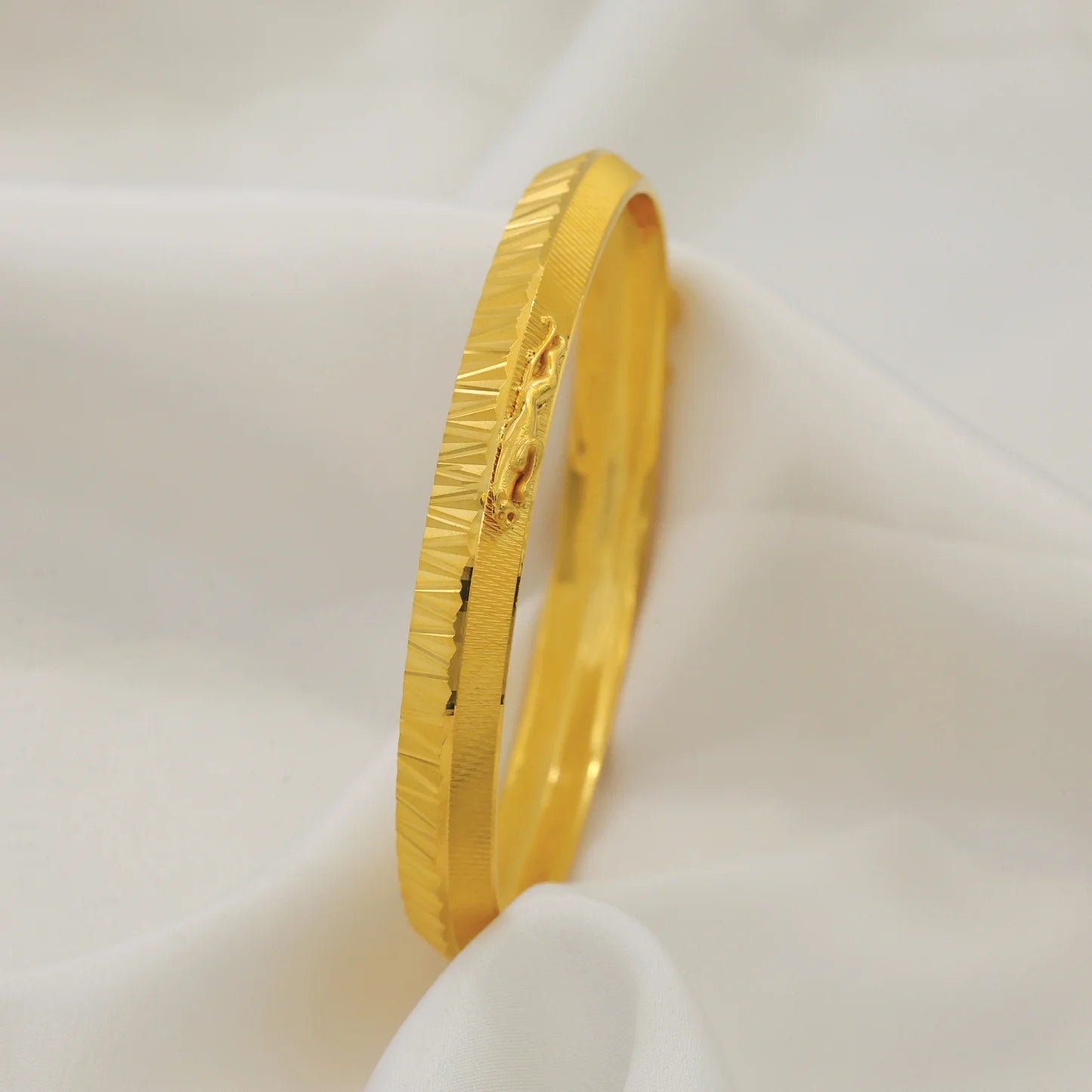 24Kt Gold Plated Fancy Jaguar Design Gents Kada - Handa Bangles