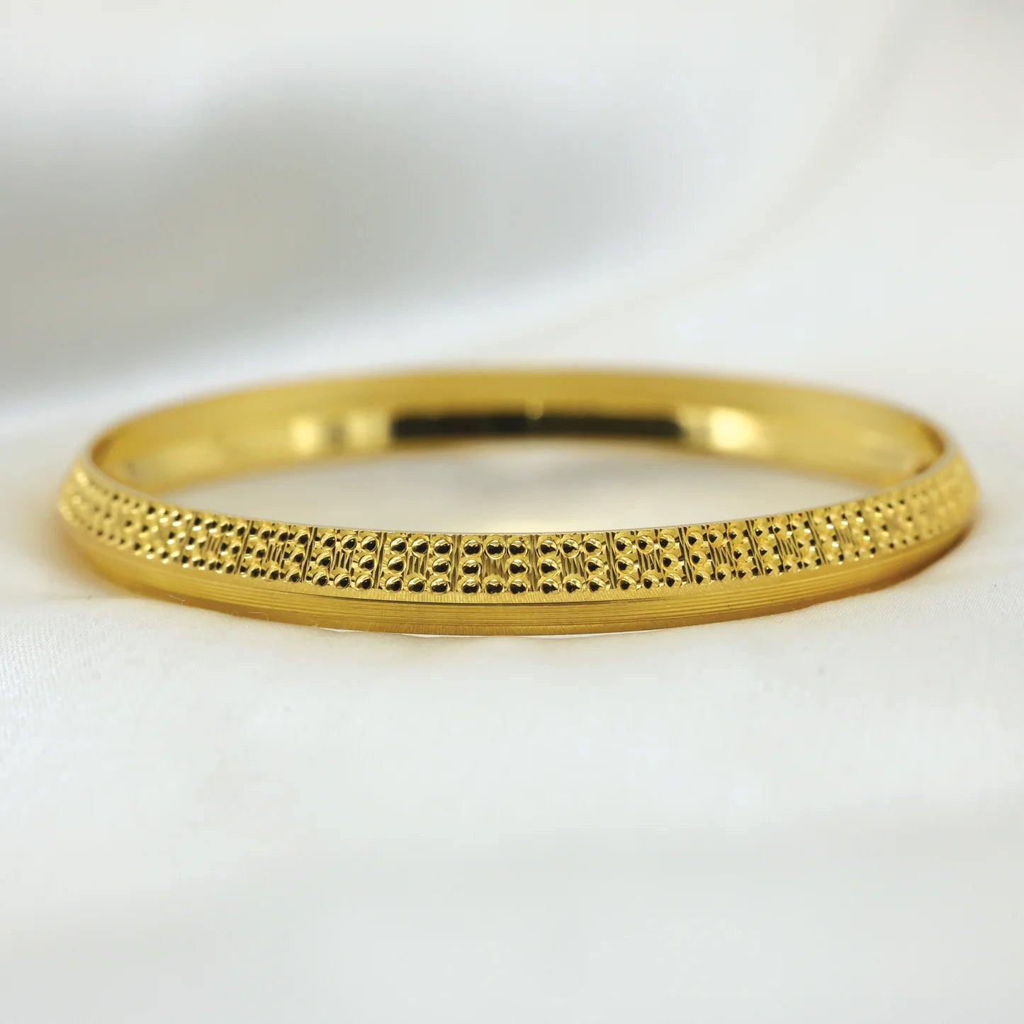 24Kt Gold Plated Shine & Dot Design Gents Kada - Handa Bangles