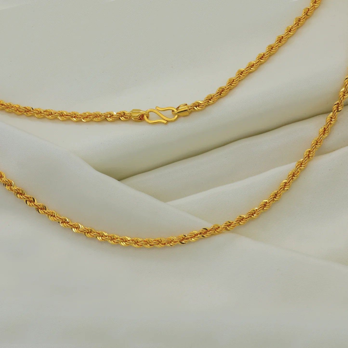 24kt Gold Plated Light Weight Rope Look Dailywear Gents Chain - Handa Bangles