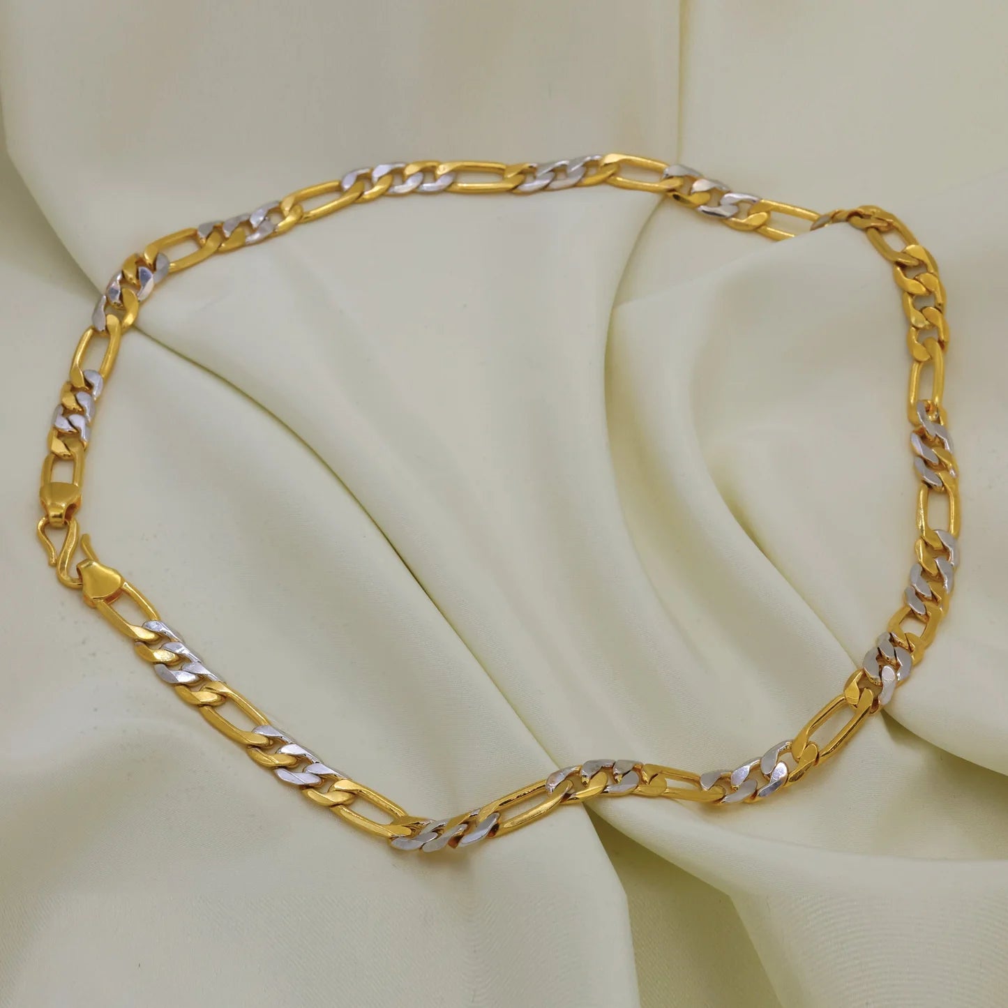 24kt Gold Plated Latest Design Rhodium Polish Gents Chain - Handa Bangles