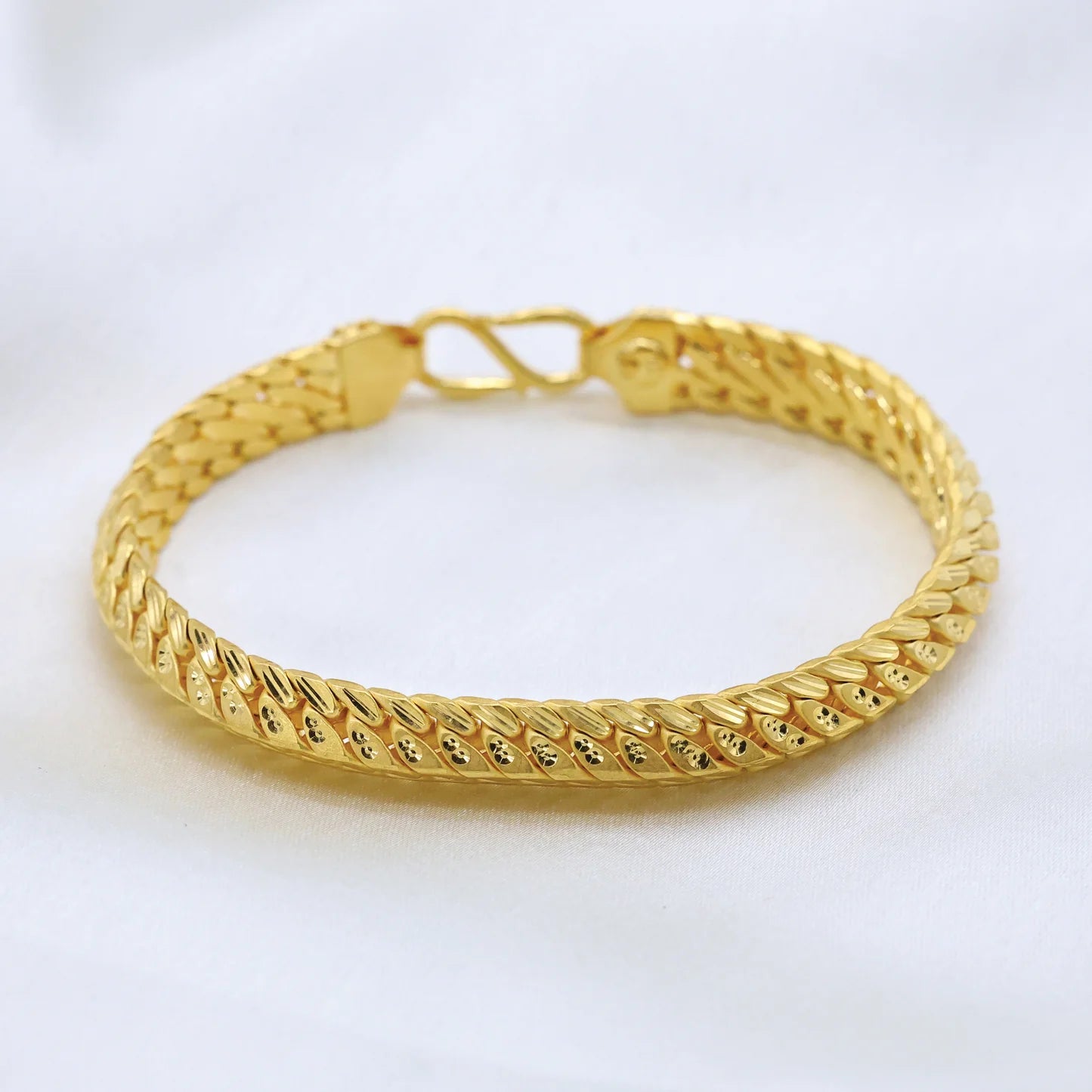 24Kt Gold Plated Trending Design Gents Bracelet - Handa Bangles