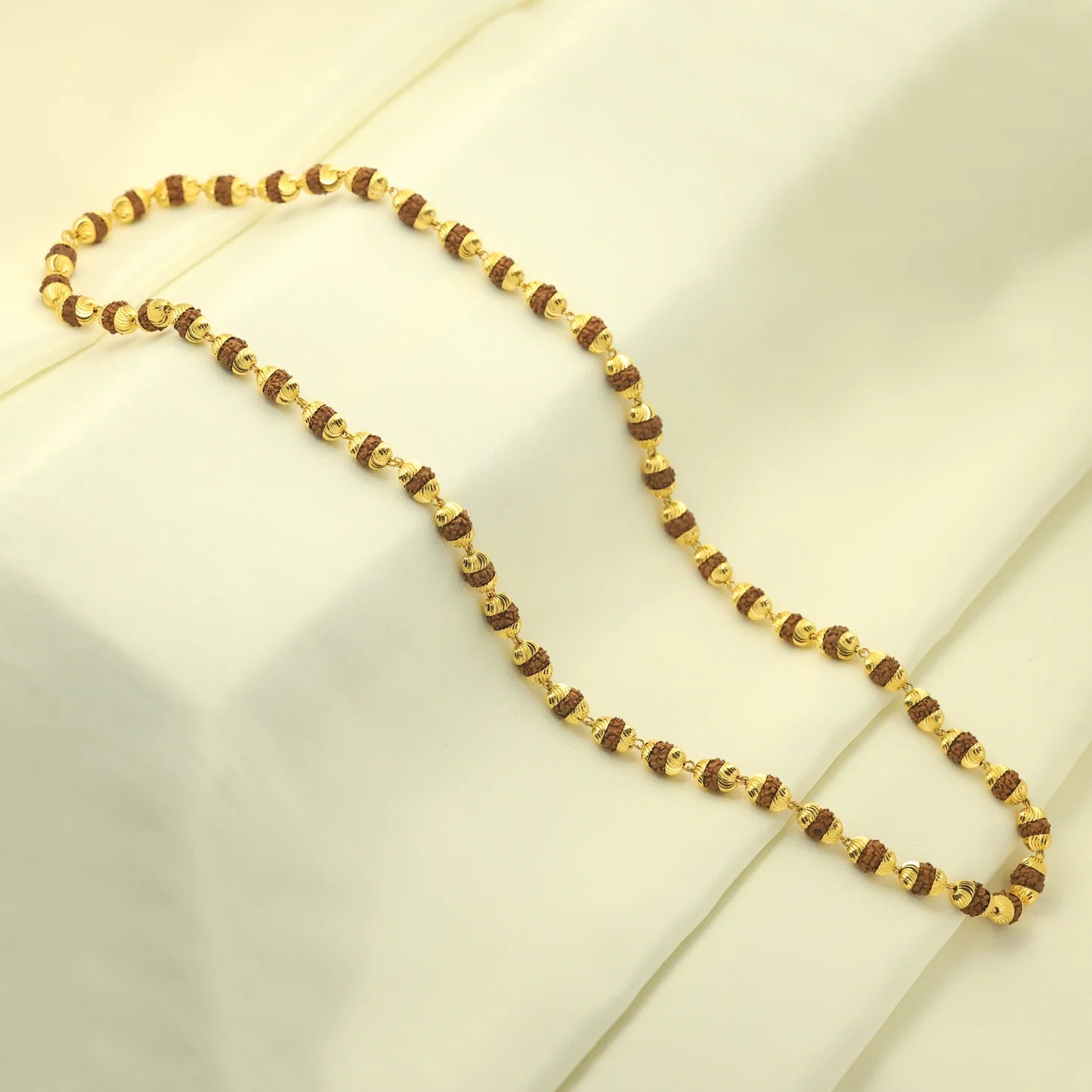 24Kt Gold Plated Beautiful Design Rudraksha Mala - Handa Bangles