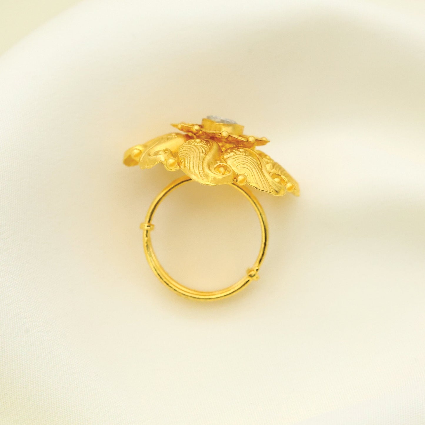 24kt Gold Plated Antique Look Cocktail Adjustable Ladies Ring HANDA