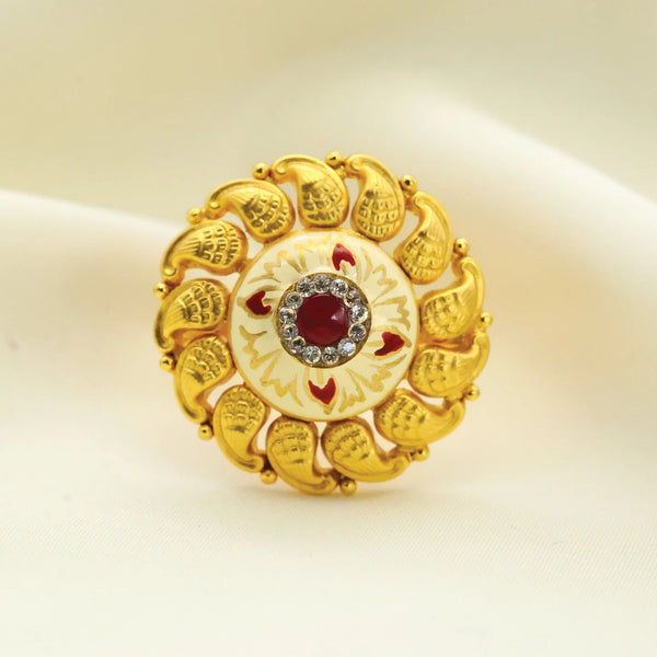 24kt Gold Plated Cocktail Adjustable Ladies Ring - Handa Bangles