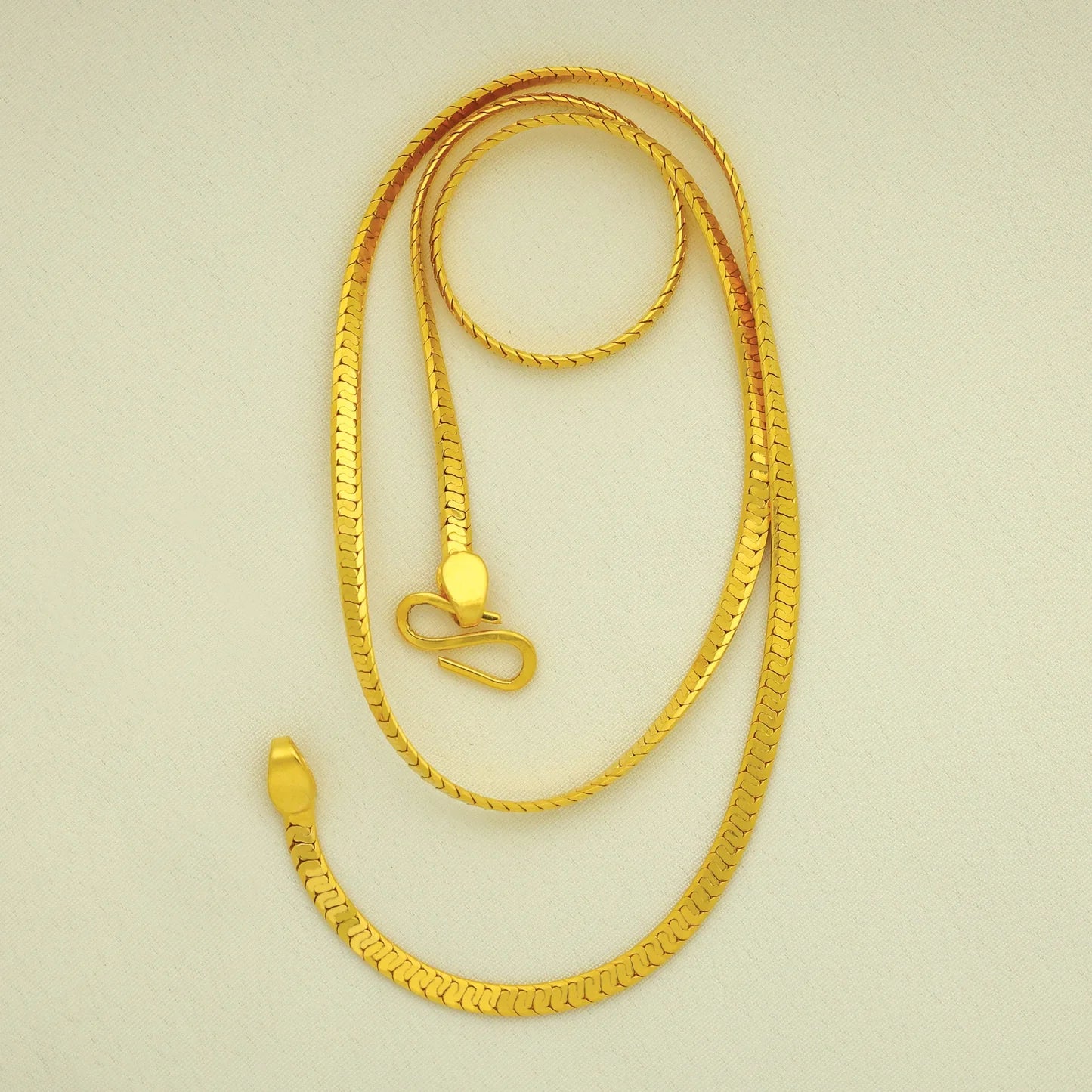 24Kt Gold Plated Latest Snake Design Ladies Chain - Handa Bangles