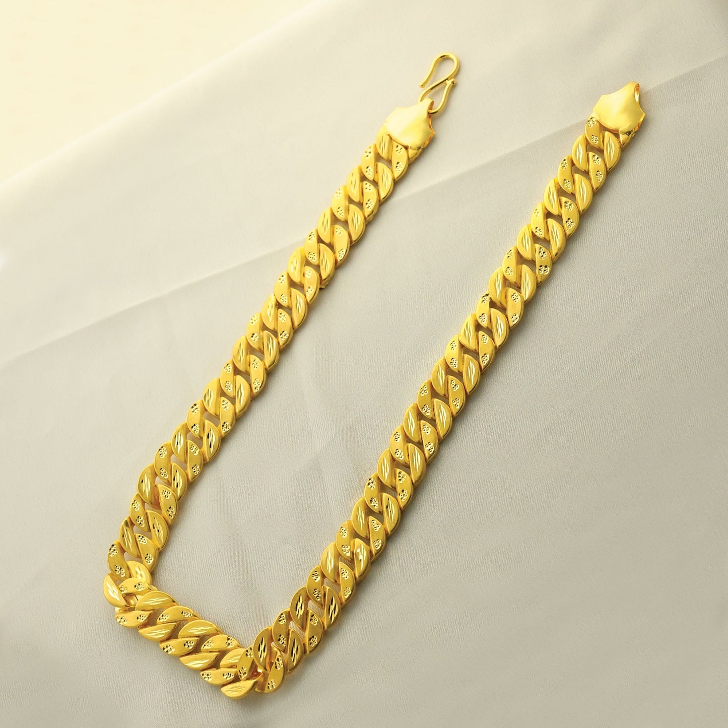 24Kt Gold Plated Heavy Rounded Design Gents Chain - Handa Bangles