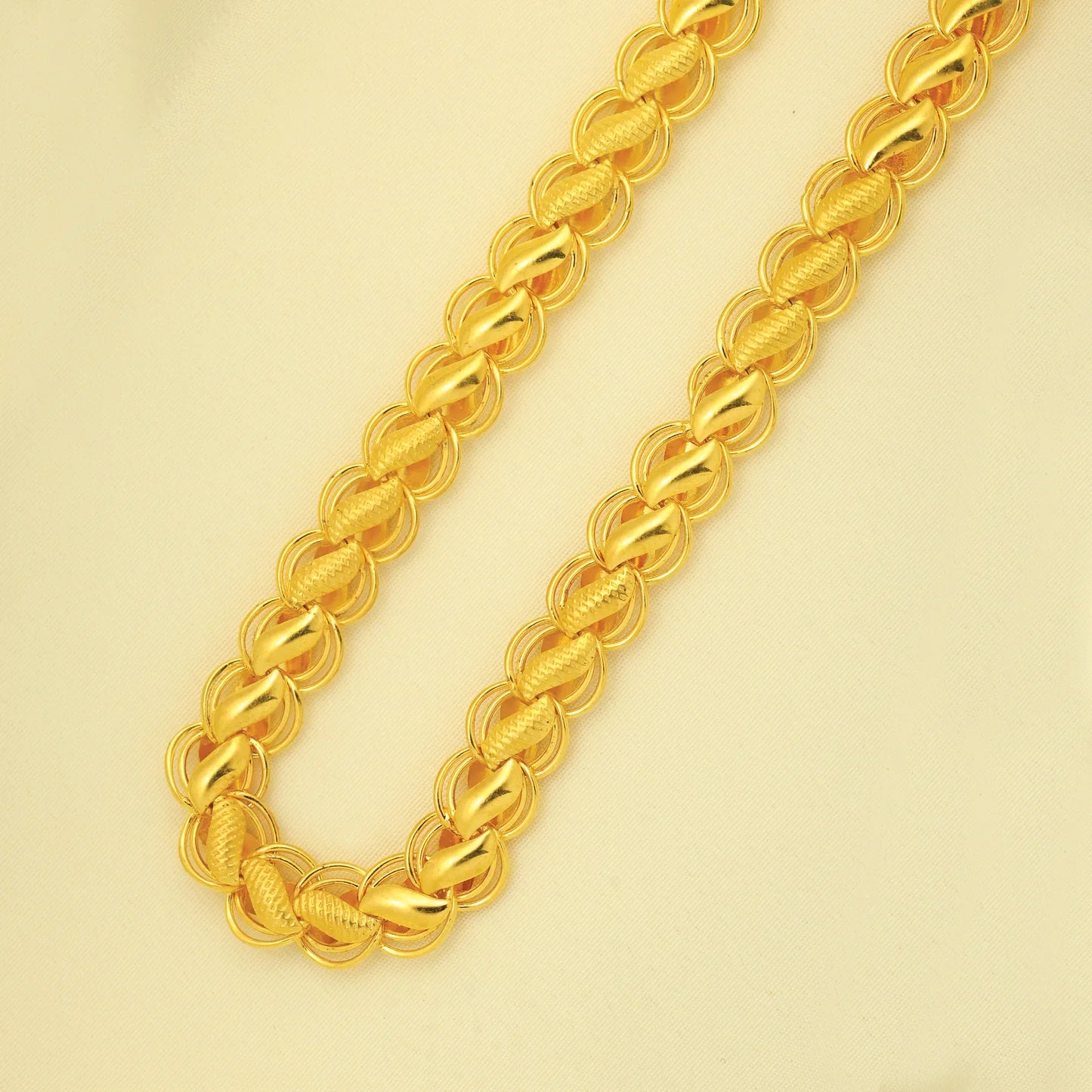 24Kt Gold Plated Trending Lotus Design Gents Chain - Handa Bangles