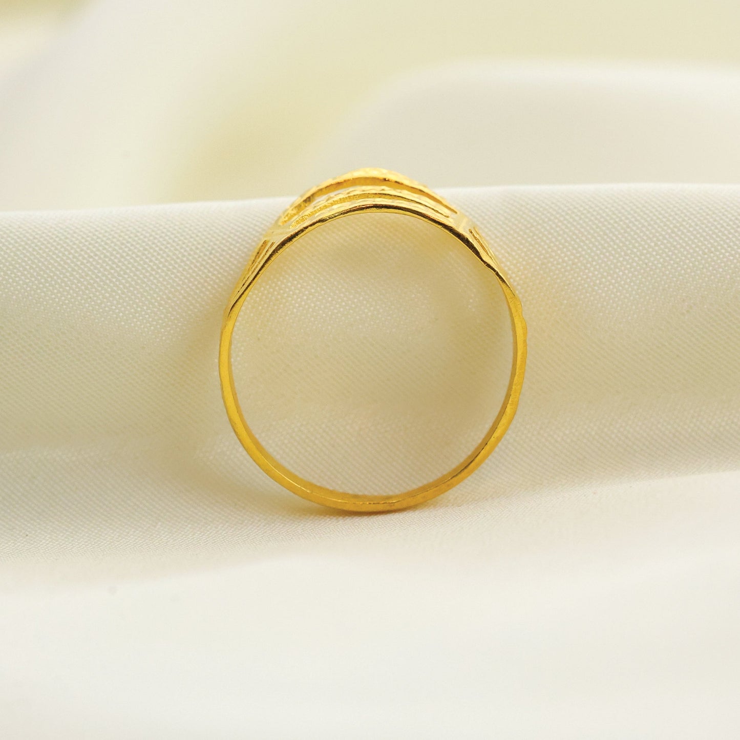 24kt Gold Plated 3 line Design Dailywear Ladies Ring_530 HANDA