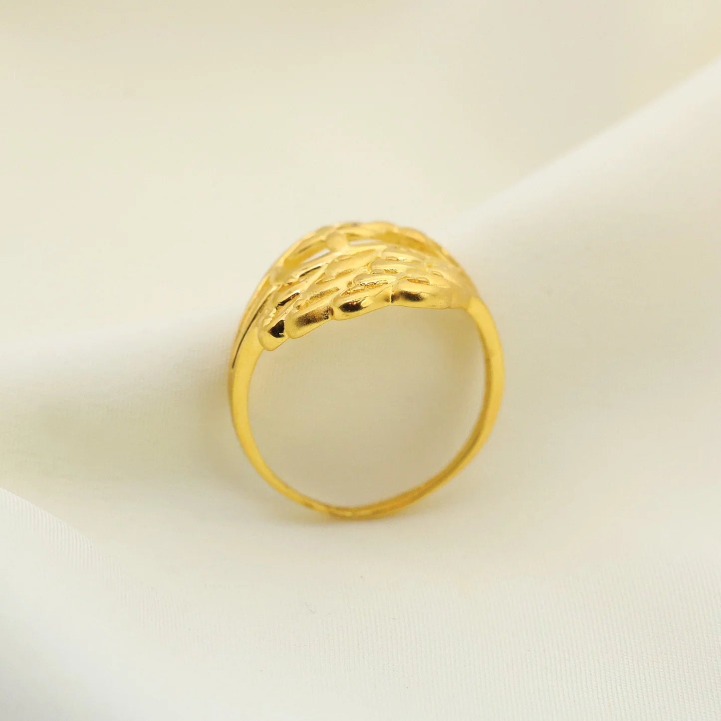 24kt Gold Plated Traditional Dailywear Casting Ladies Ring - Handa Bangles