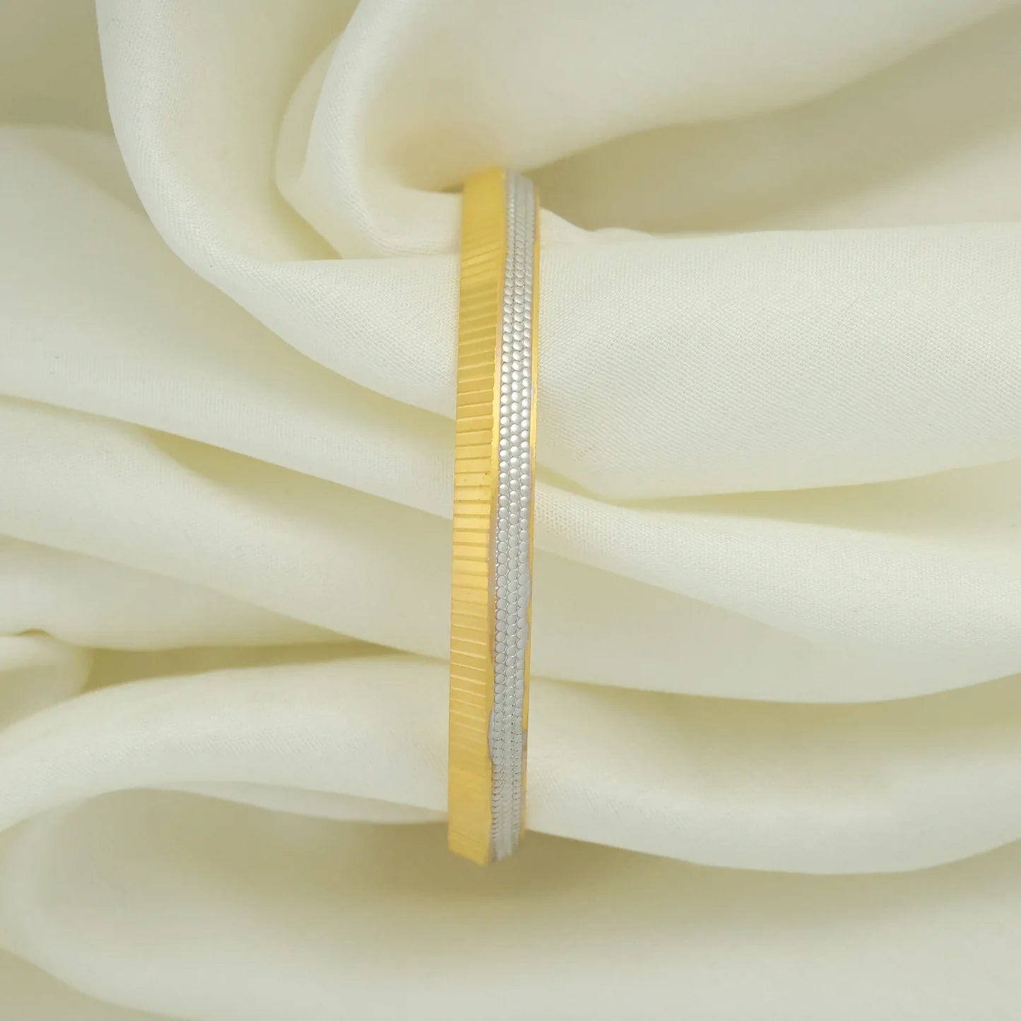 24Kt Gold Plated Stylish Self Design Gents Kada - Handa Bangles