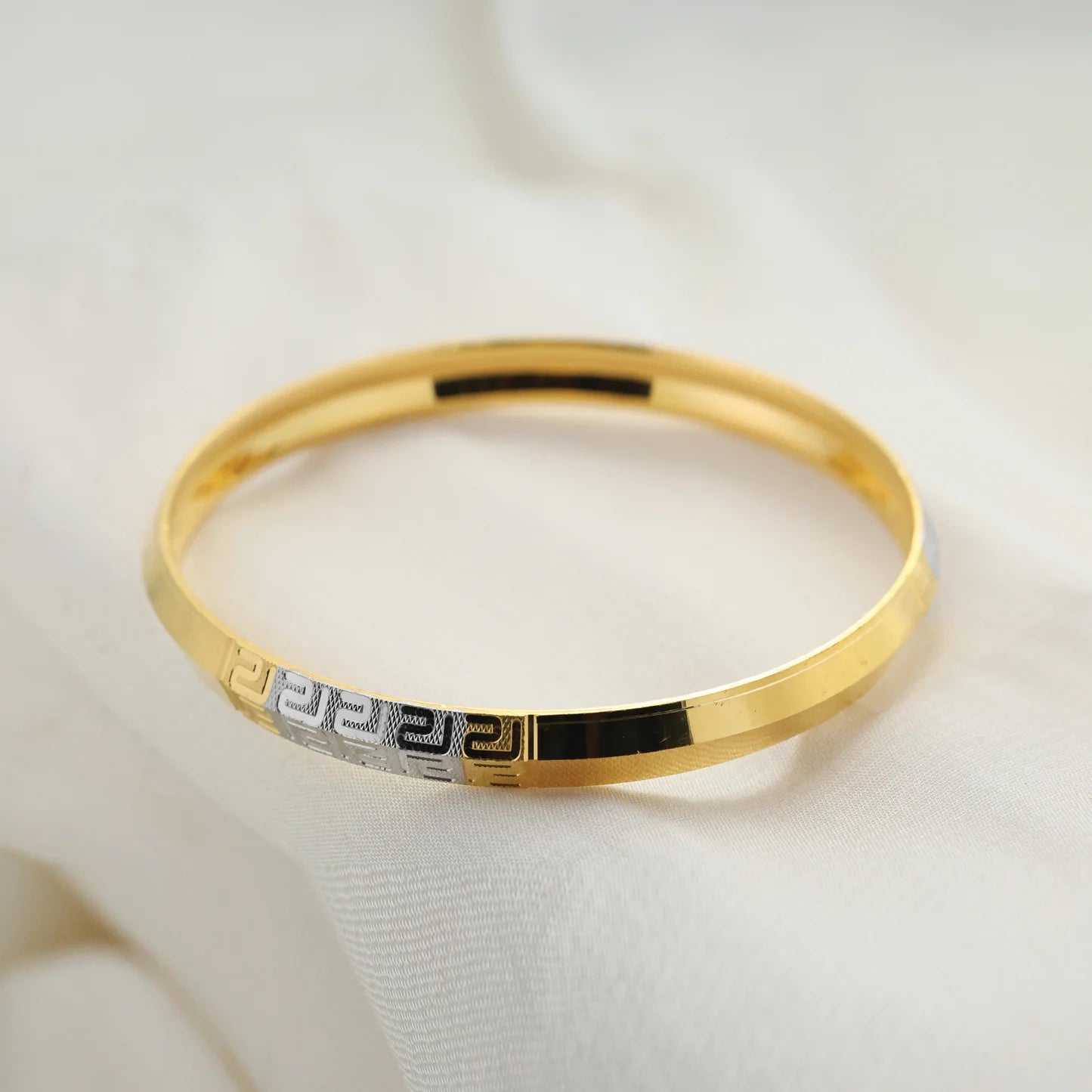 Gold Plated New Design Fancy Gents Kada - Handa Bangles