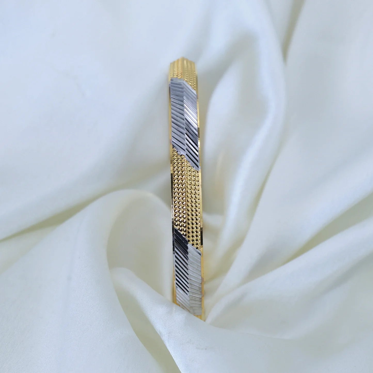 24Kt Gold Plated Rhodium Design Fancy Gents Kada - Handa Bangles