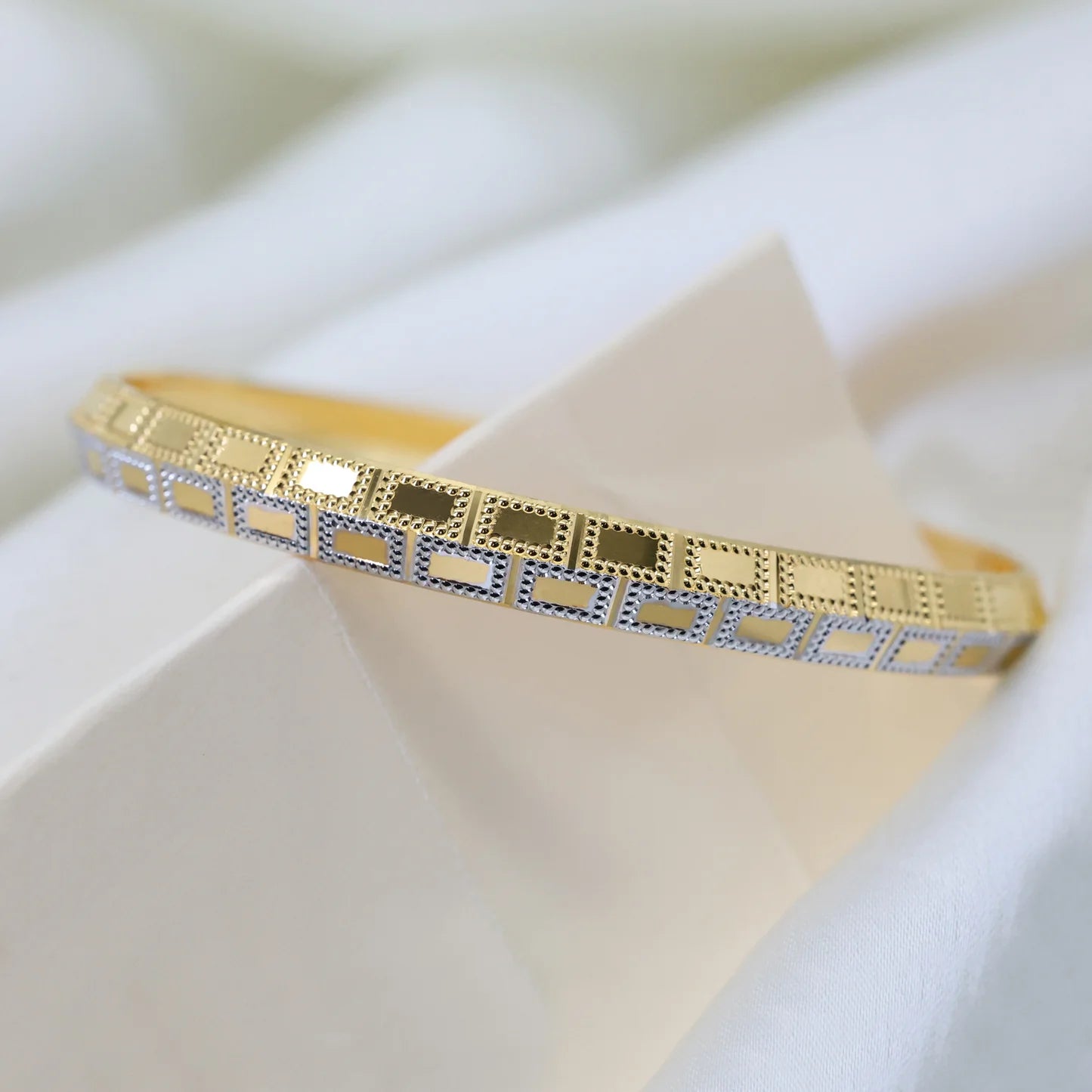 24Kt Gold Plated Half Radium Design Gents Kada - Handa Bangles