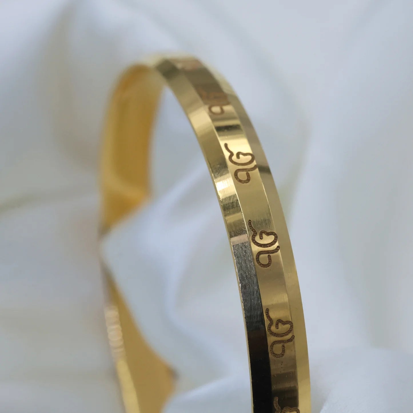 24kt Gold Plated Punjabi Design Gents Kada - Handa Bangles