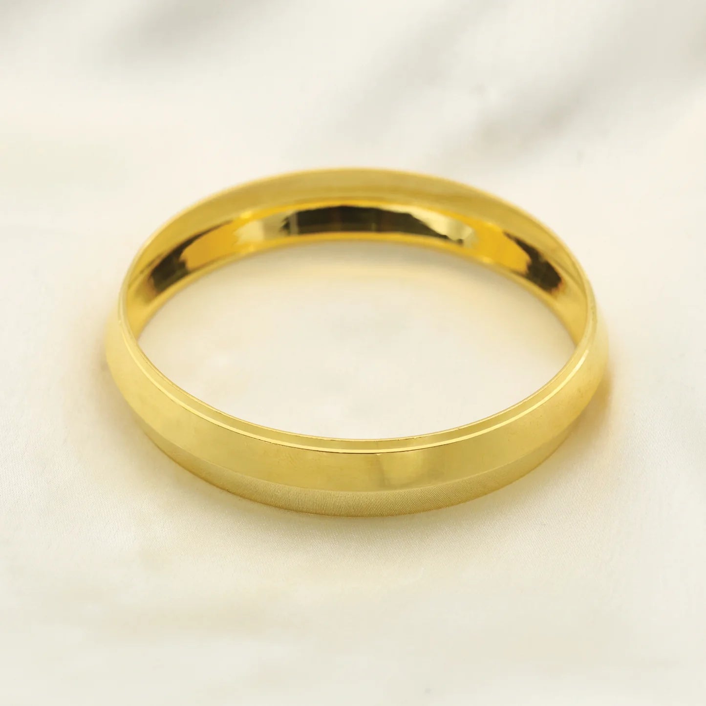 24Kt Gold Plated Broad Gents Kada - Handa Bangles