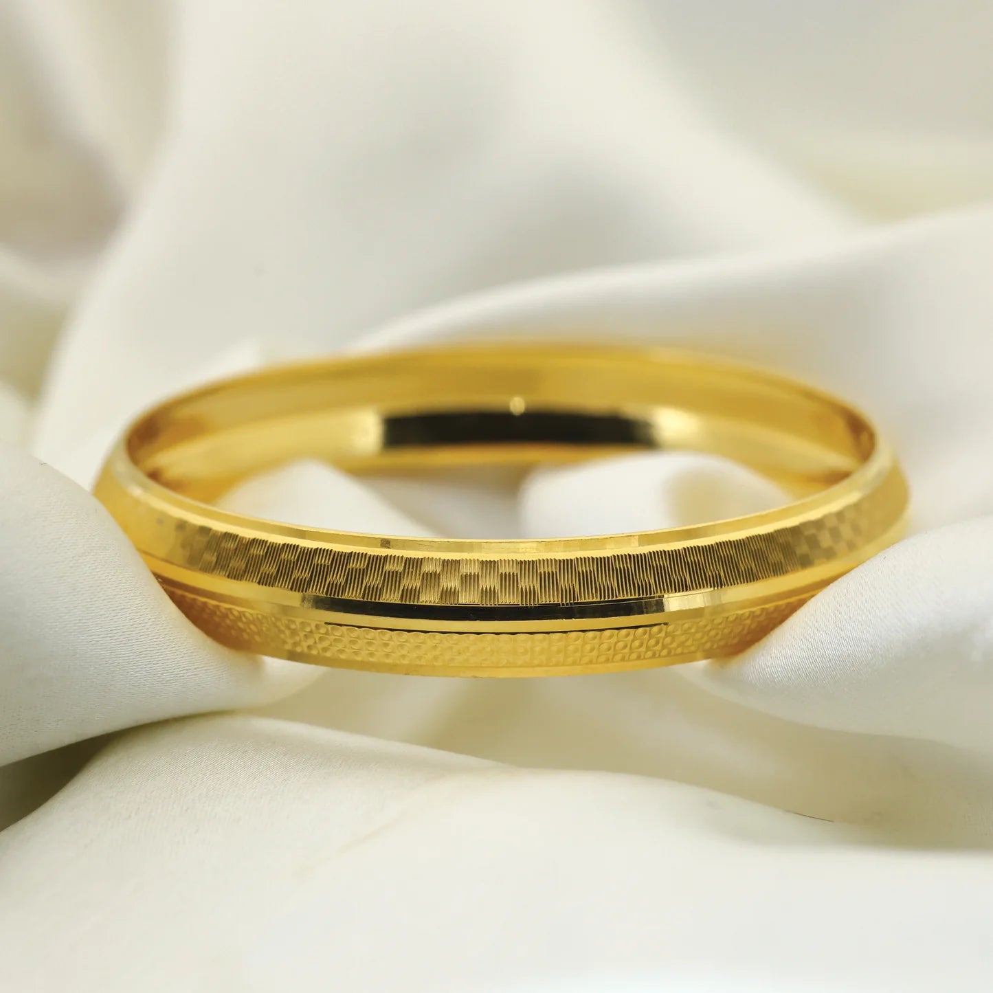 Gold Plated Dot Shine Design Gents Kada - Handa Bangles