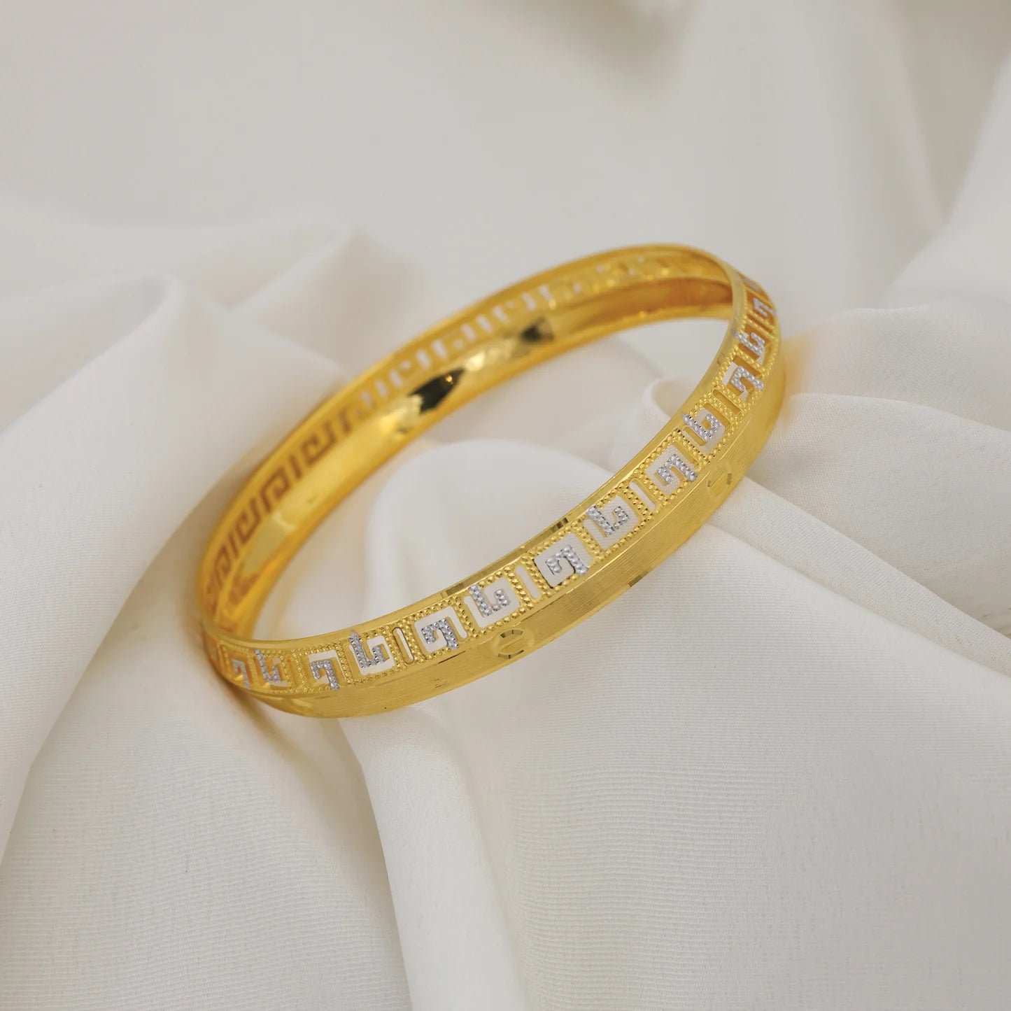 24Kt Gold Plated Fancy Cartier Design Gents Kada - Handa Bangles