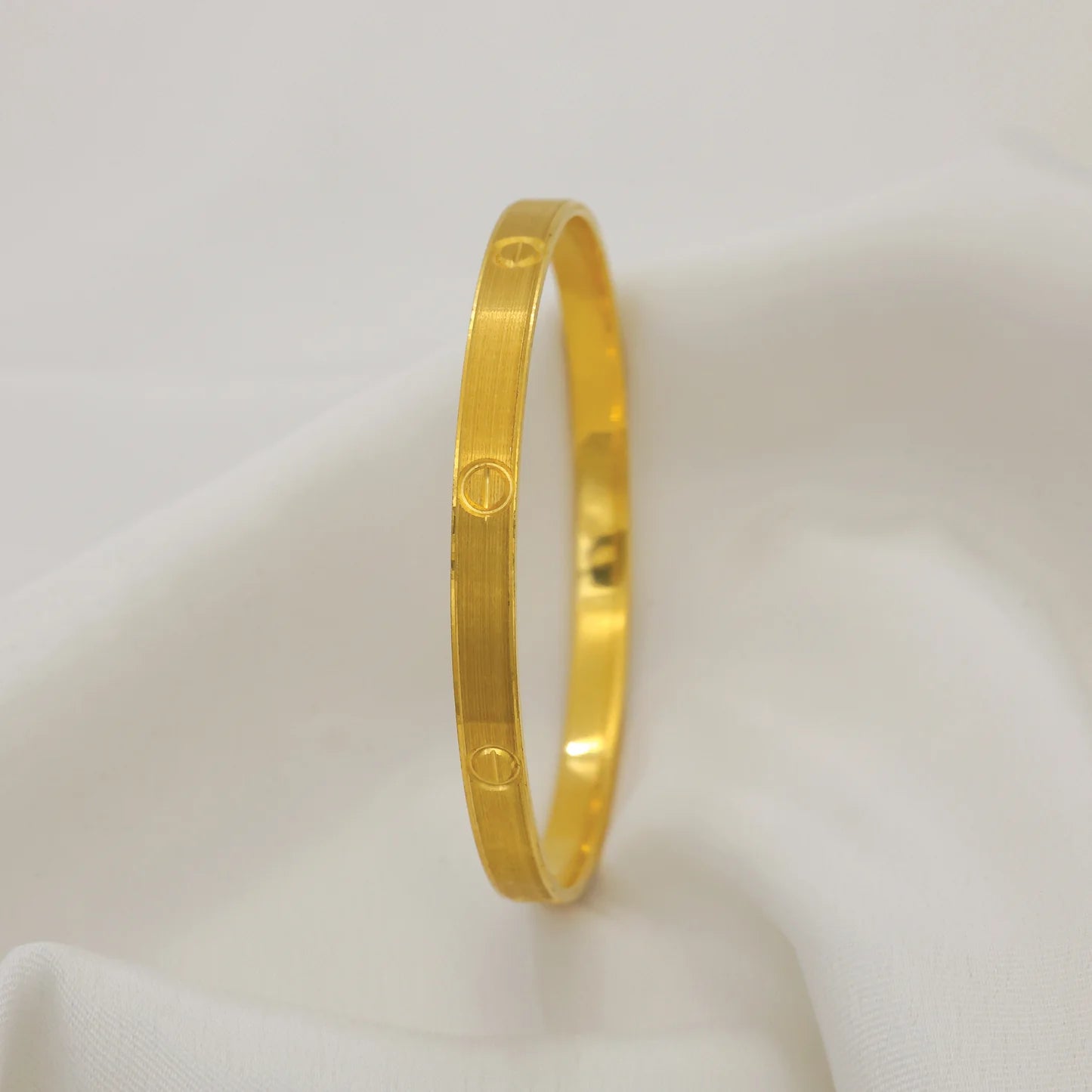 24Kt Gold Plated Fancy Cartier Gents Kada - Handa Bangles