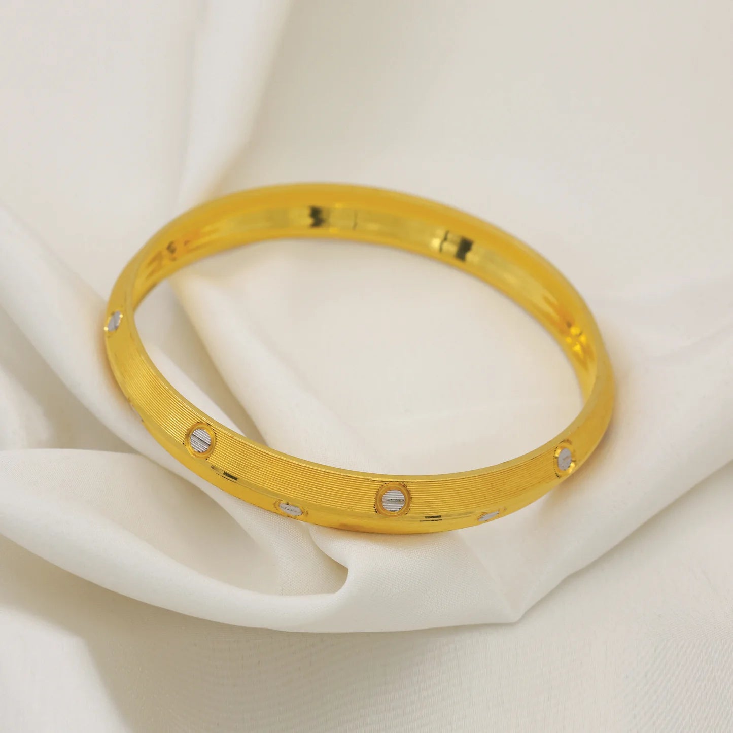 24Kt Gold Plated Fancy Cartier Gents Kada - Handa Bangles