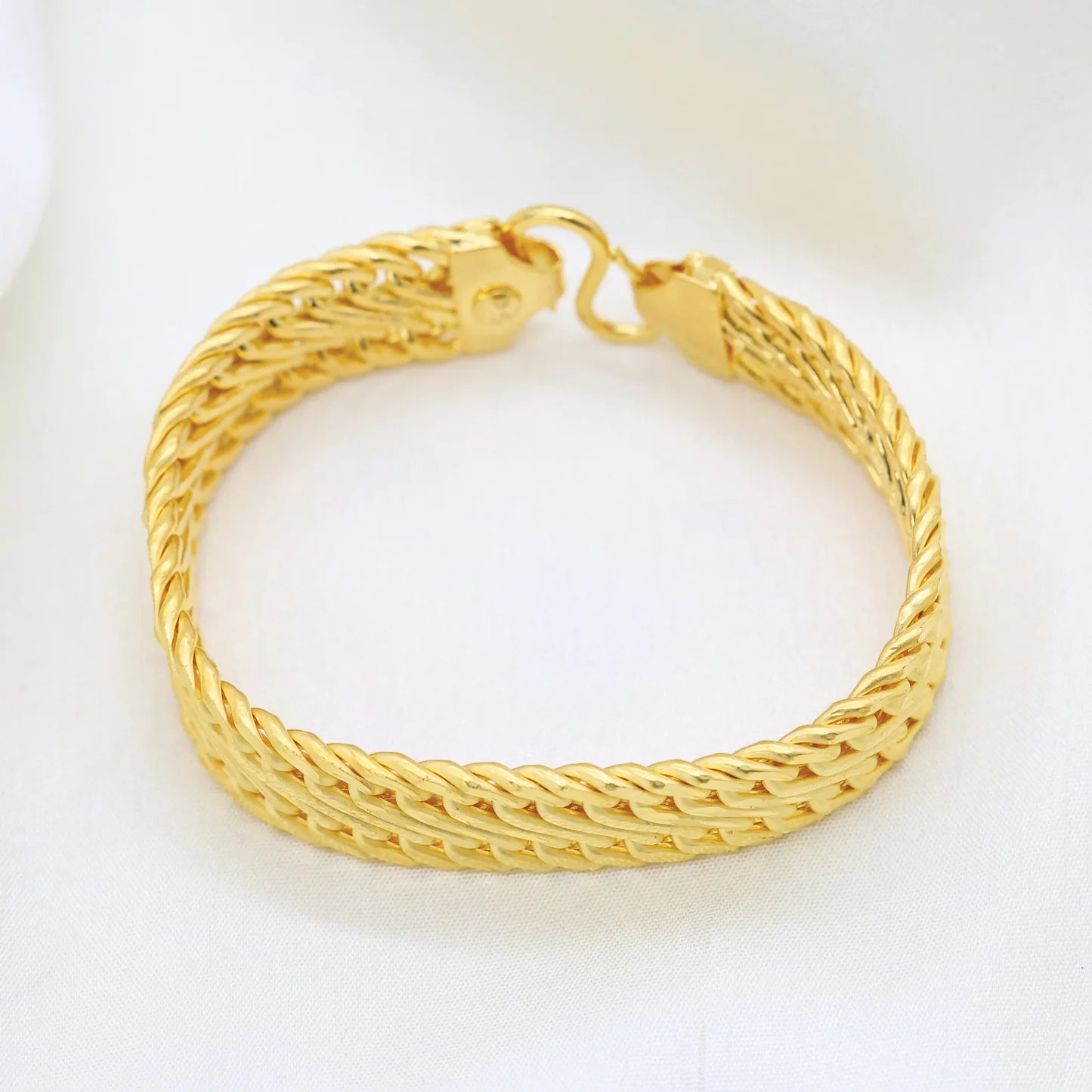 24Kt Gold Plated Broad Design Gents Bracelet - Handa Bangles