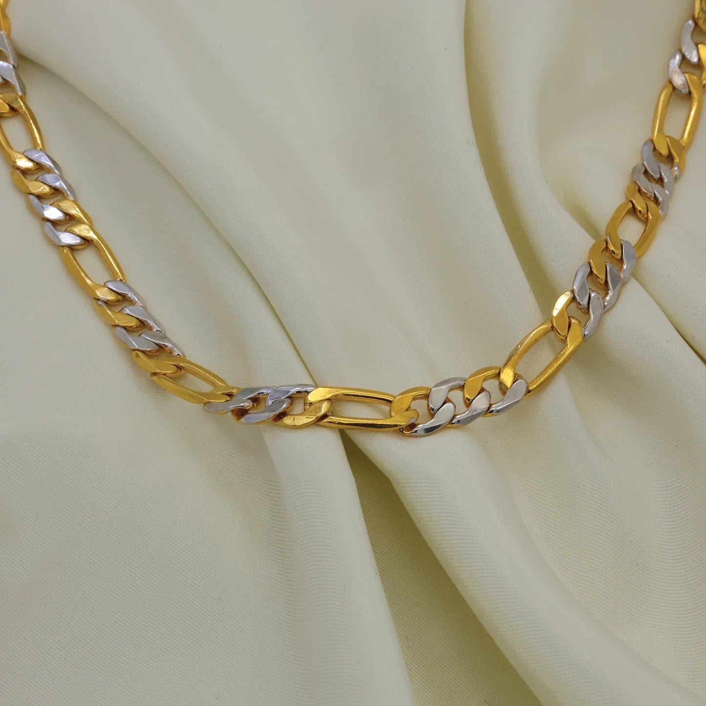 24kt Gold Plated Latest Design Rhodium Polish Gents Chain - Handa Bangles