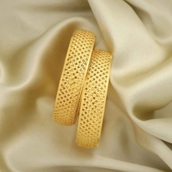 24kt Gold Plated Fancy Bouty Design Bangles Set of 2pcs