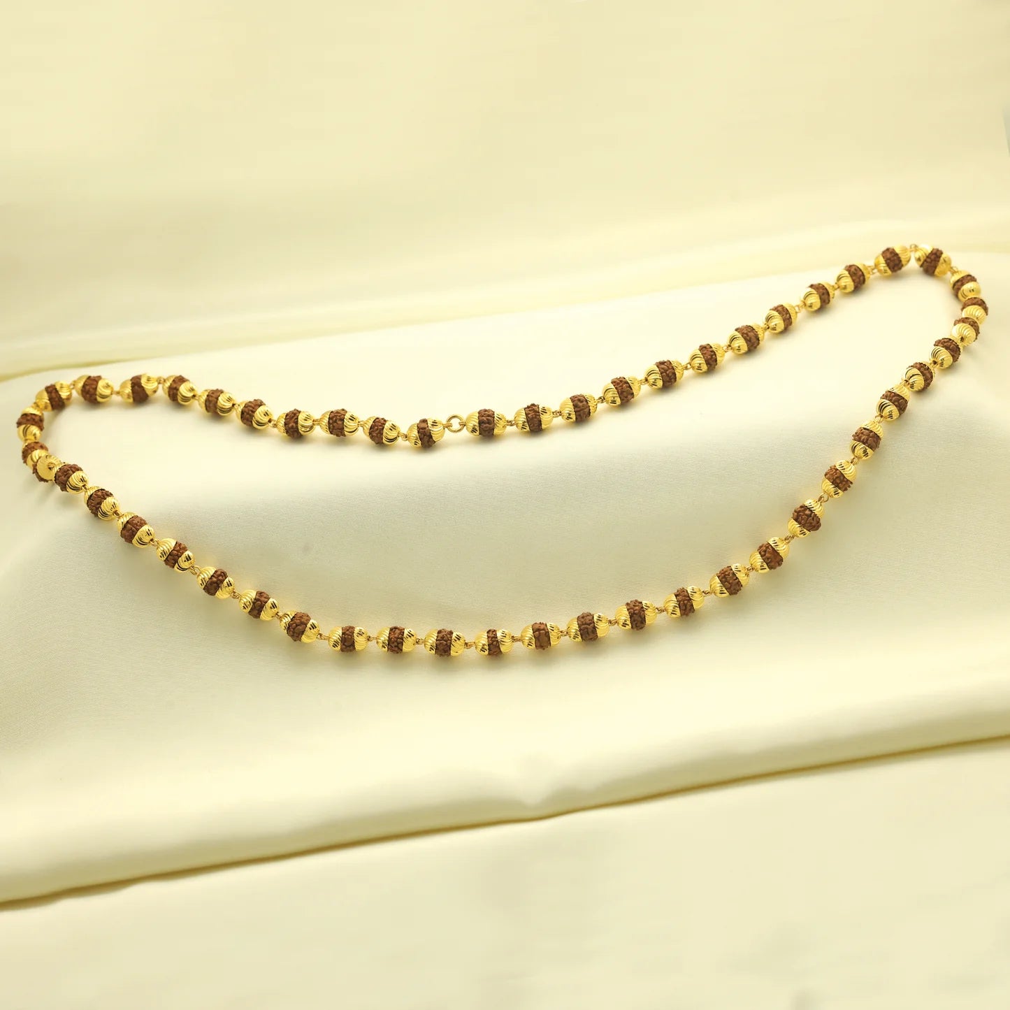 24Kt Gold Plated Beautiful Design Rudraksha Mala - Handa Bangles