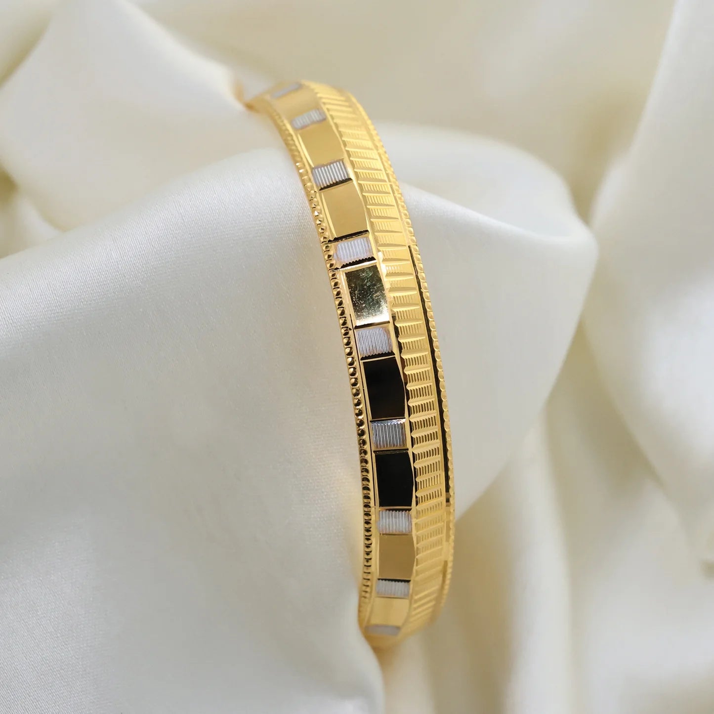 Gold Plated Unique Design Gents Kada - Handa Bangles