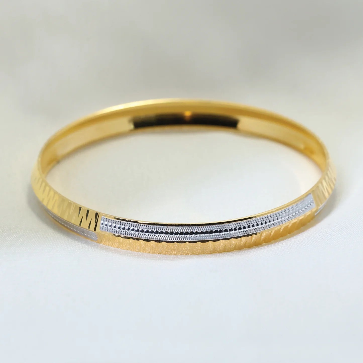 Gold Plated Double Design Gents Kada - Handa Bangles