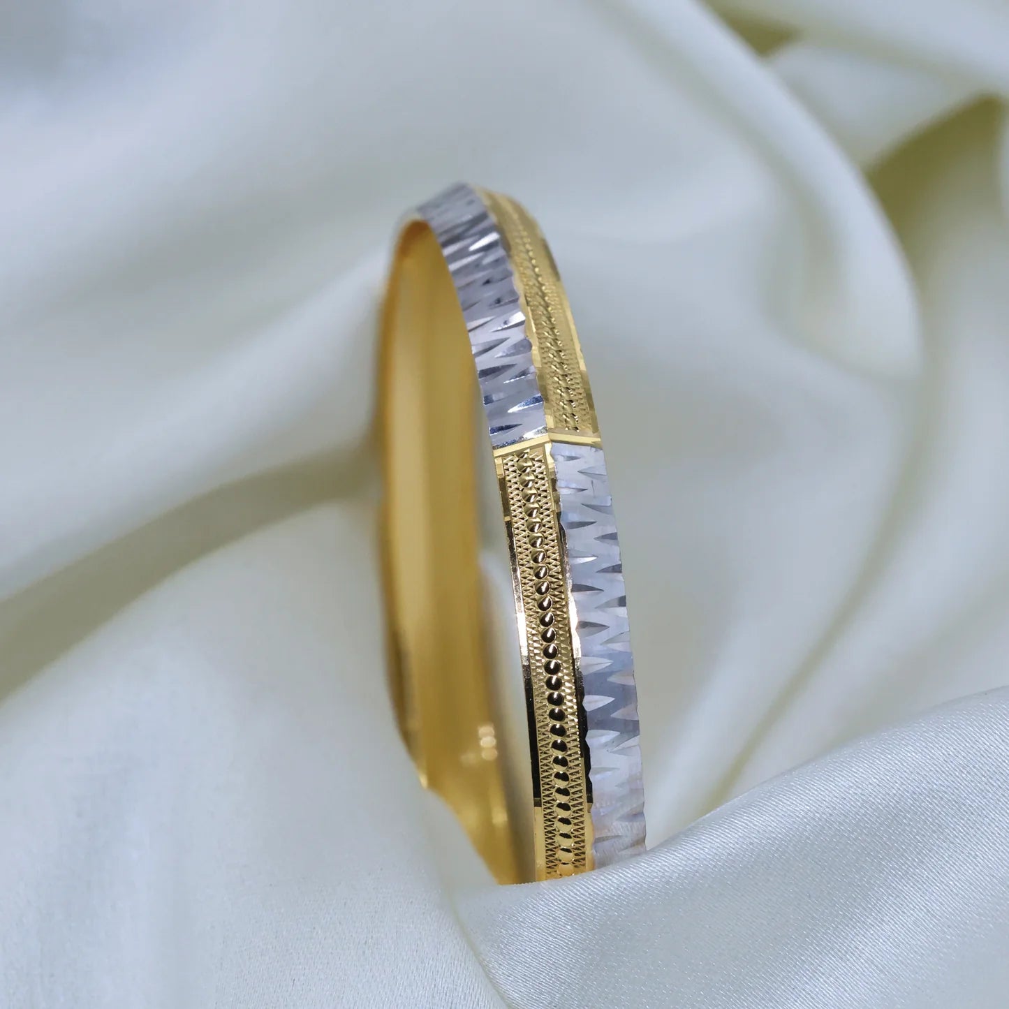 24Kt Gold Plated Double Design Gents Kada - Handa Bangles