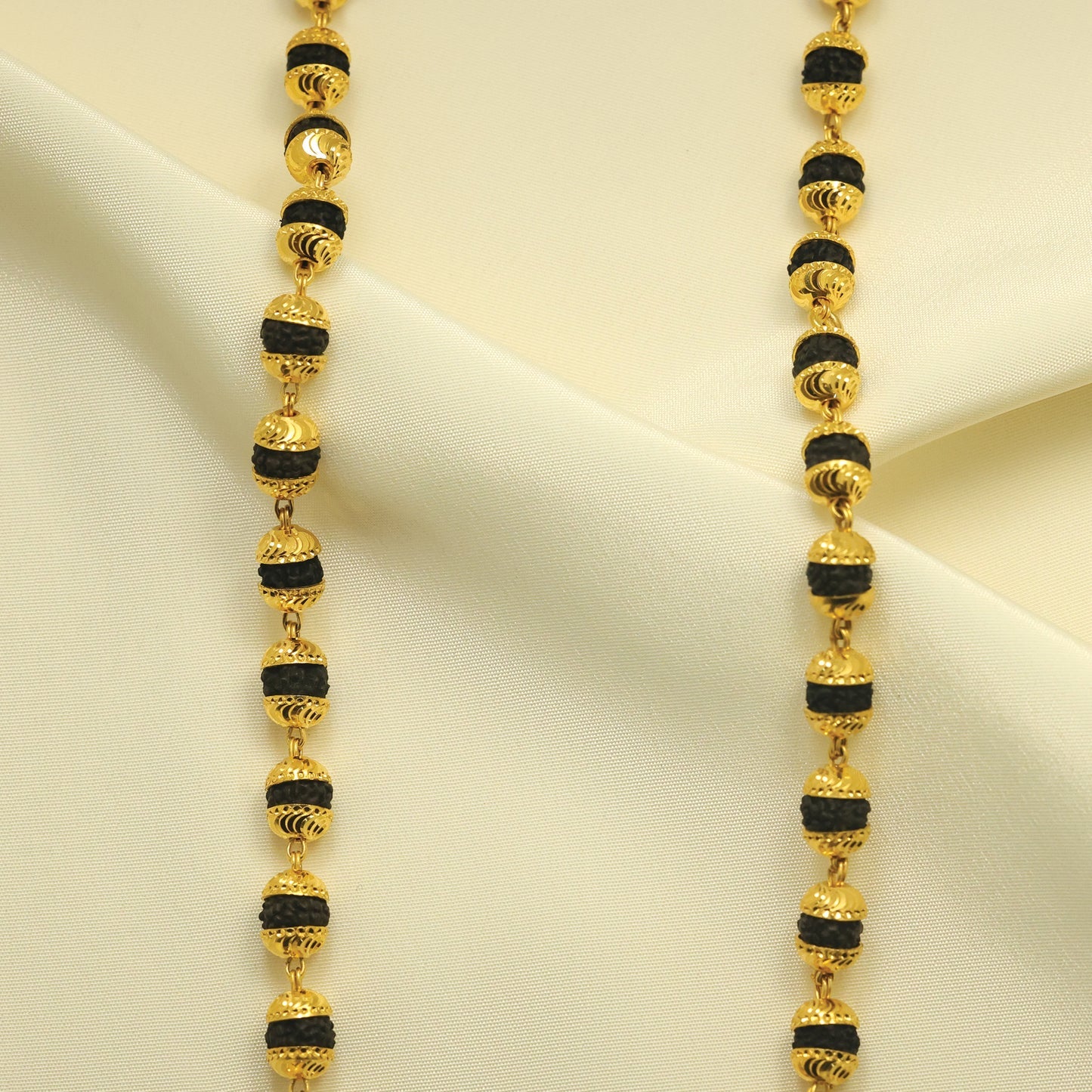 24kt Gold Plated Designer Traditional Look Rudraksha Gents Mala - Handa Bangles