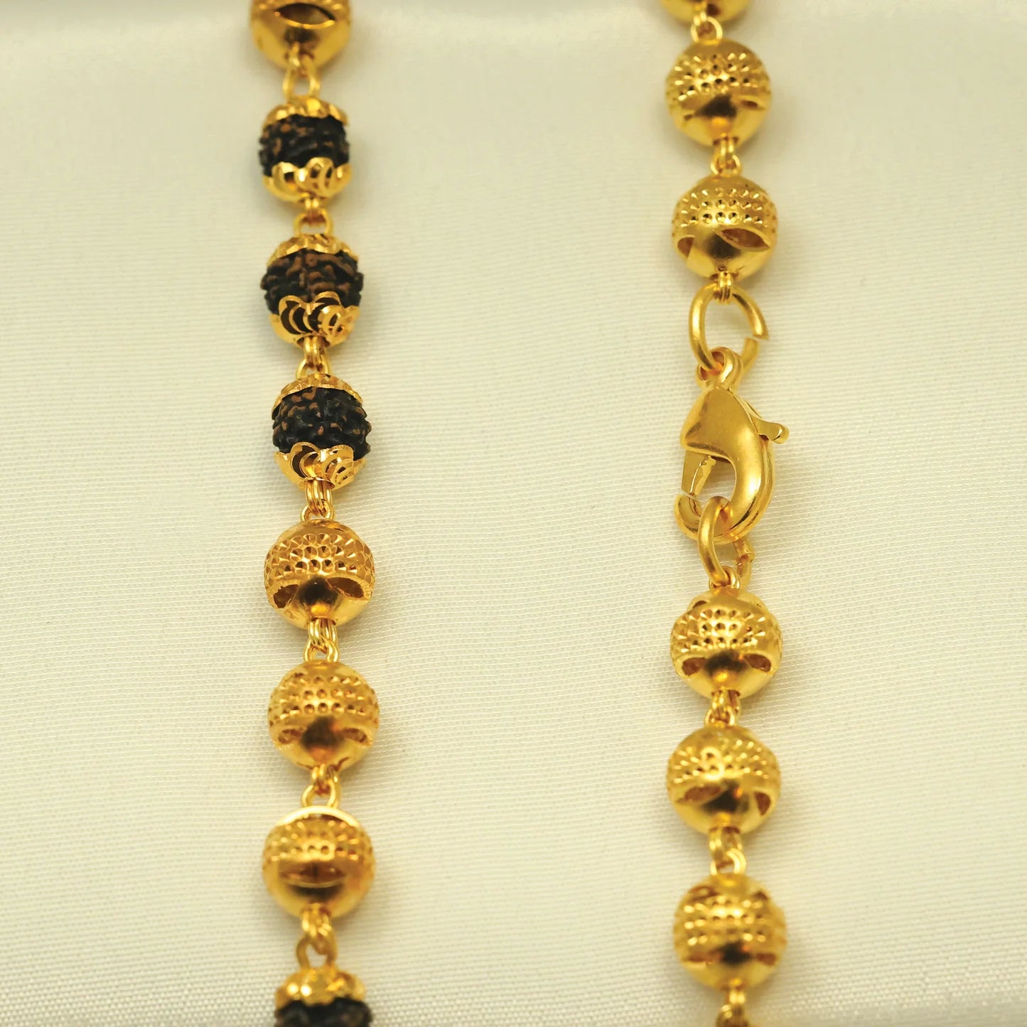 24kt Gold Plated Designer Traditional Look Light Weight Rudraksha Gents Mala - Handa Bangles