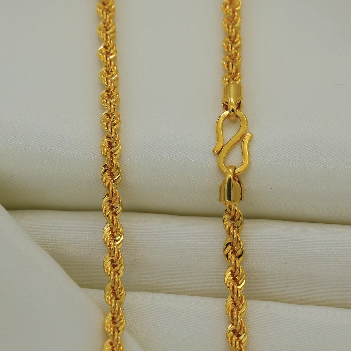 24kt Gold Plated Light Weight Rope Look Dailywear Gents Chain - Handa Bangles