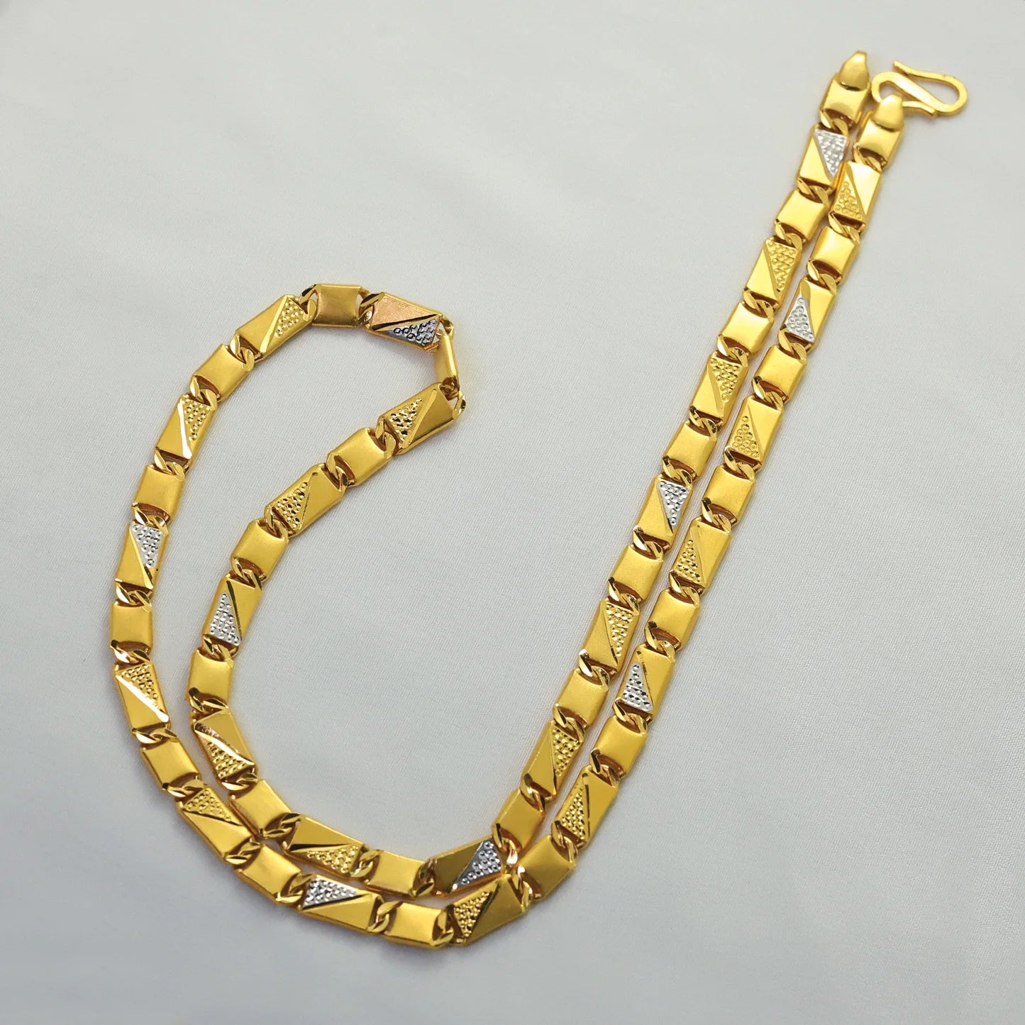 24Kt Gold Plated Nawabi Design Rhodium Polish Gents Chain - Handa Bangles
