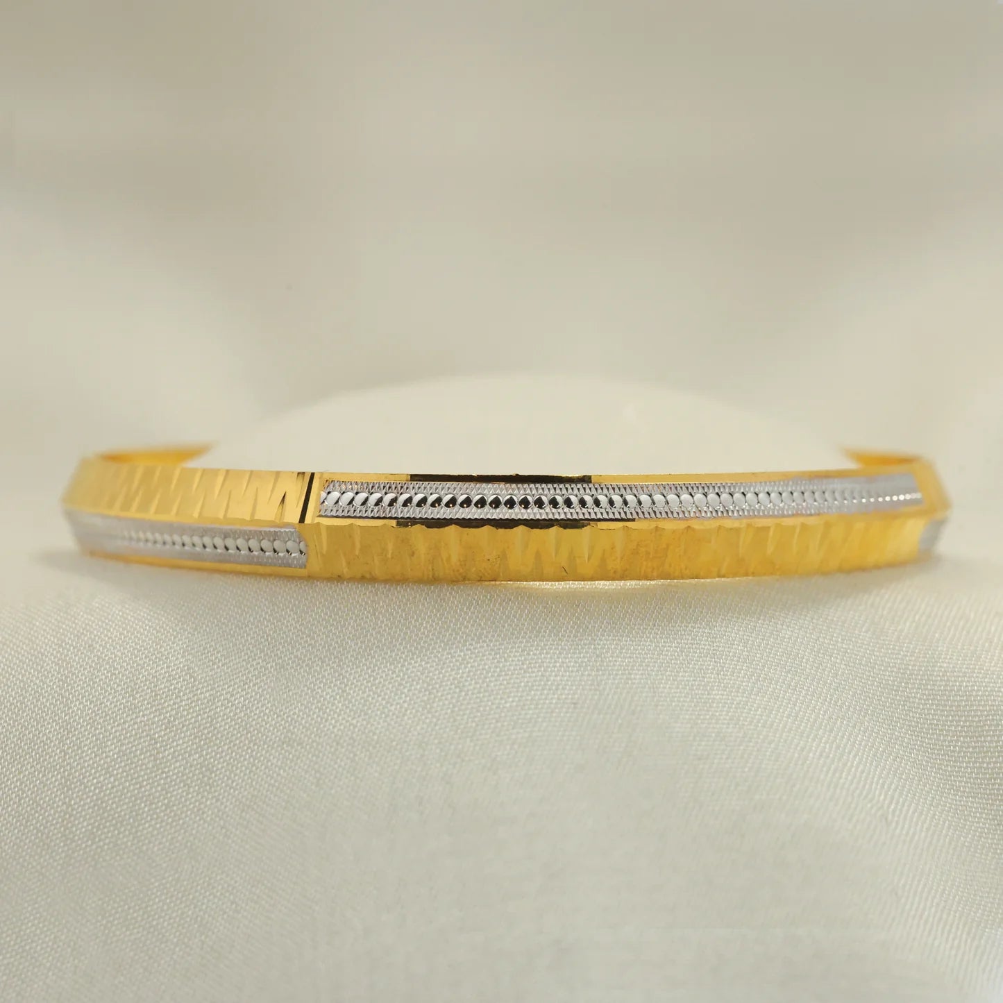 Gold Plated Double Design Gents Kada - Handa Bangles