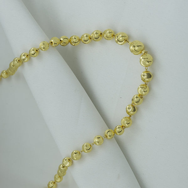 Gold-Plated Textured Beaded Necklace for Women | Elegant Everyday & Festive Wear