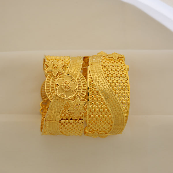 Premium Turkish Design 24KT Gold Plated Bangle – Rich Gold Finish