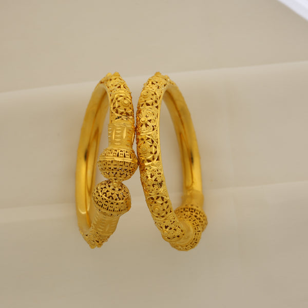 Luxury 24KT Gold Plated Turkish Style Bangles – 2 Pieces
